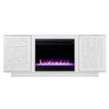 Alt View Zoom 2. SEI - Delgrave Color Changing Fireplace w/ Media Storage - White finish.