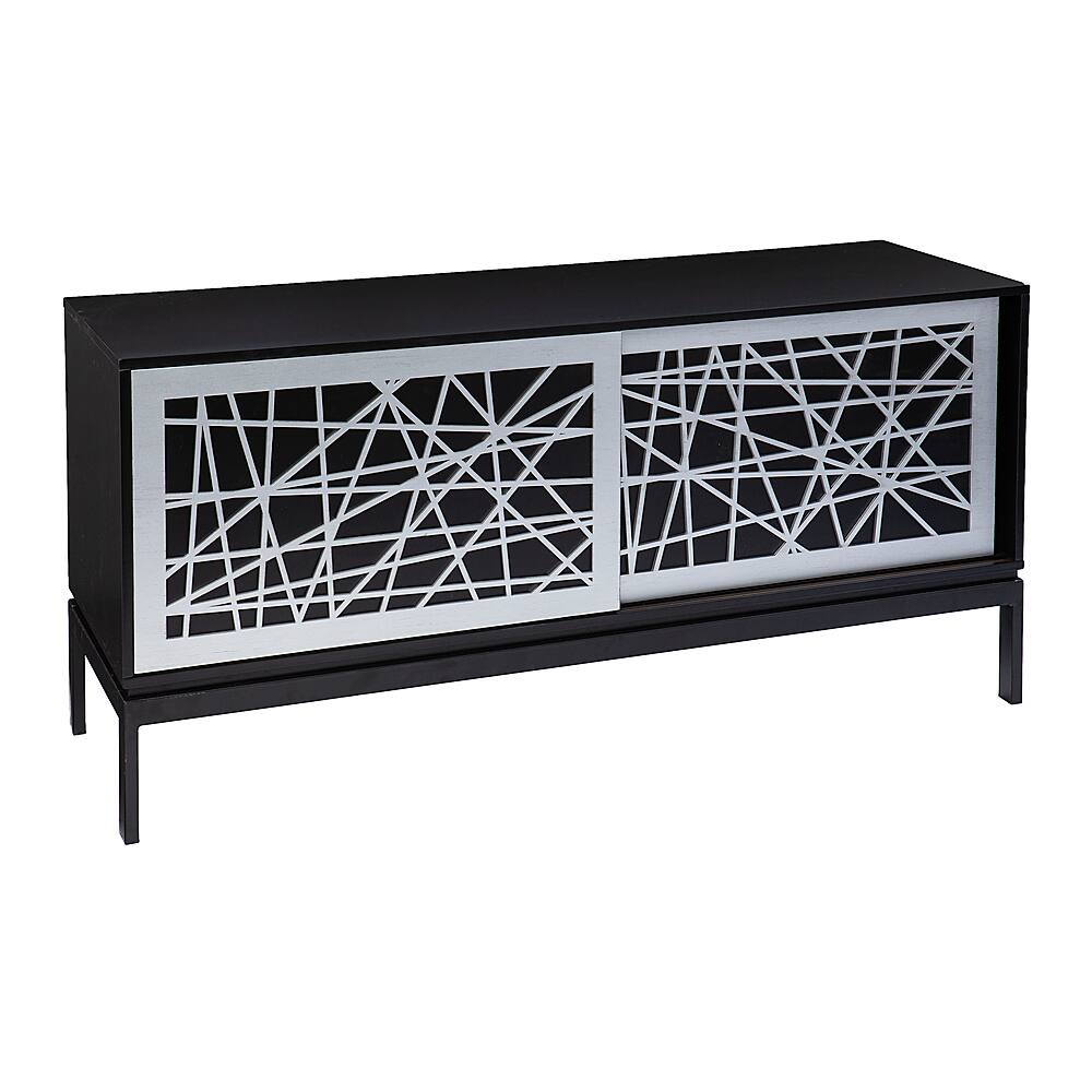 Best Buy SEI Furniture Arminta Contemporary Media Black and silver finish MS1095156