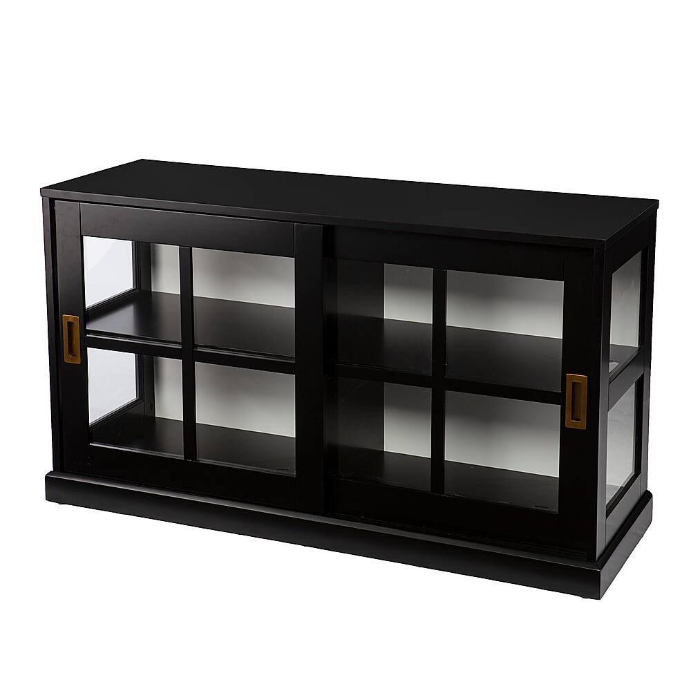 Left View: Southern Enterprises - SEI Byward Curio Cabinet - Black and white finish