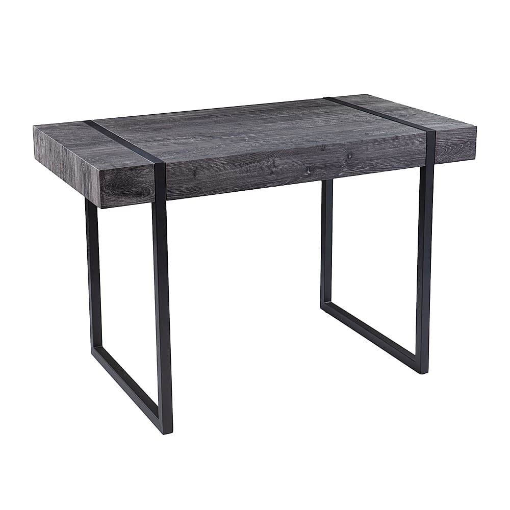 Left View: SEI - Harkriven Small Space Desk - Black oak and black finish