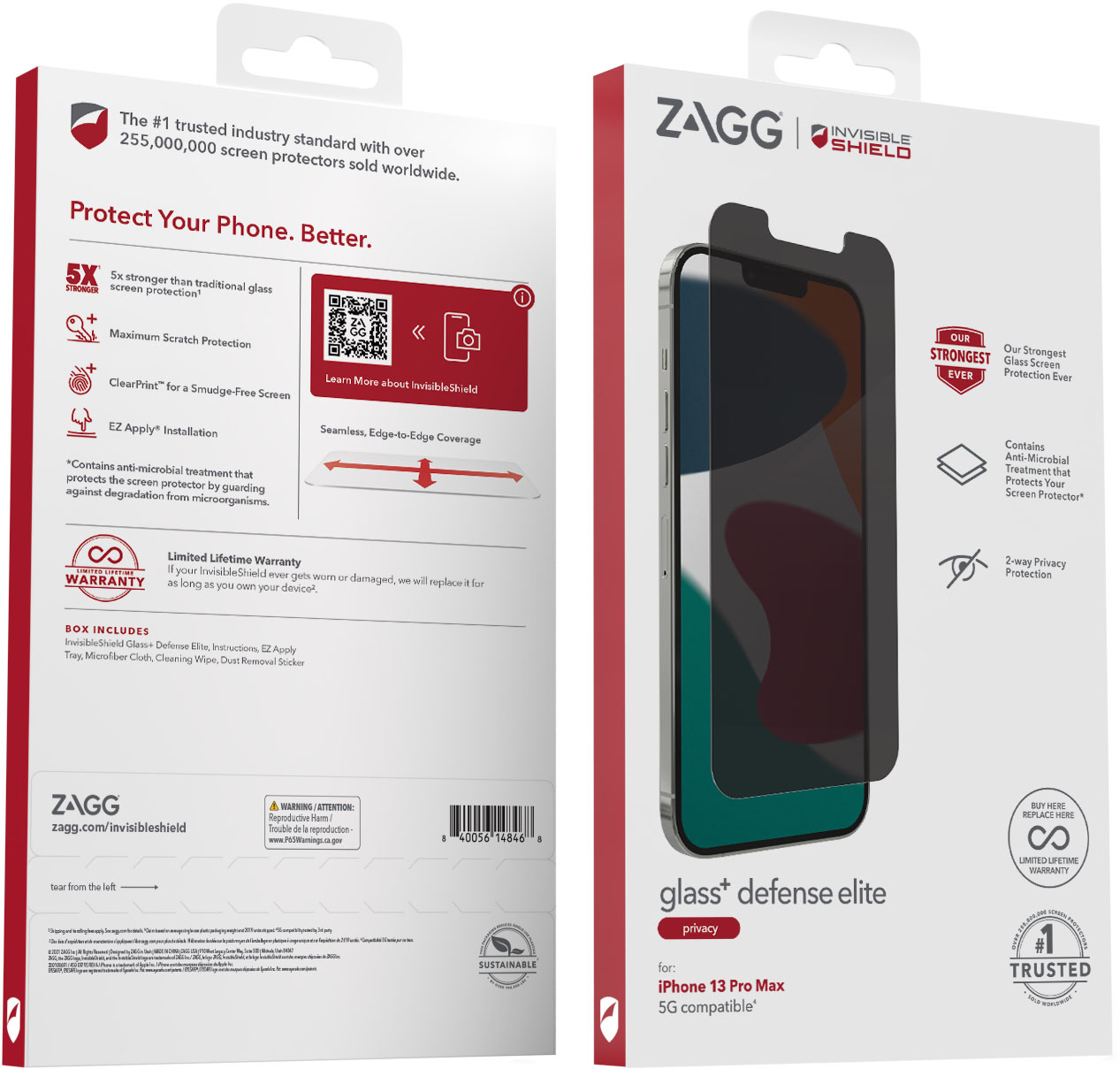 Protector pantalla Elite iPhone 13 Pro Max - Transparente - ZAGG