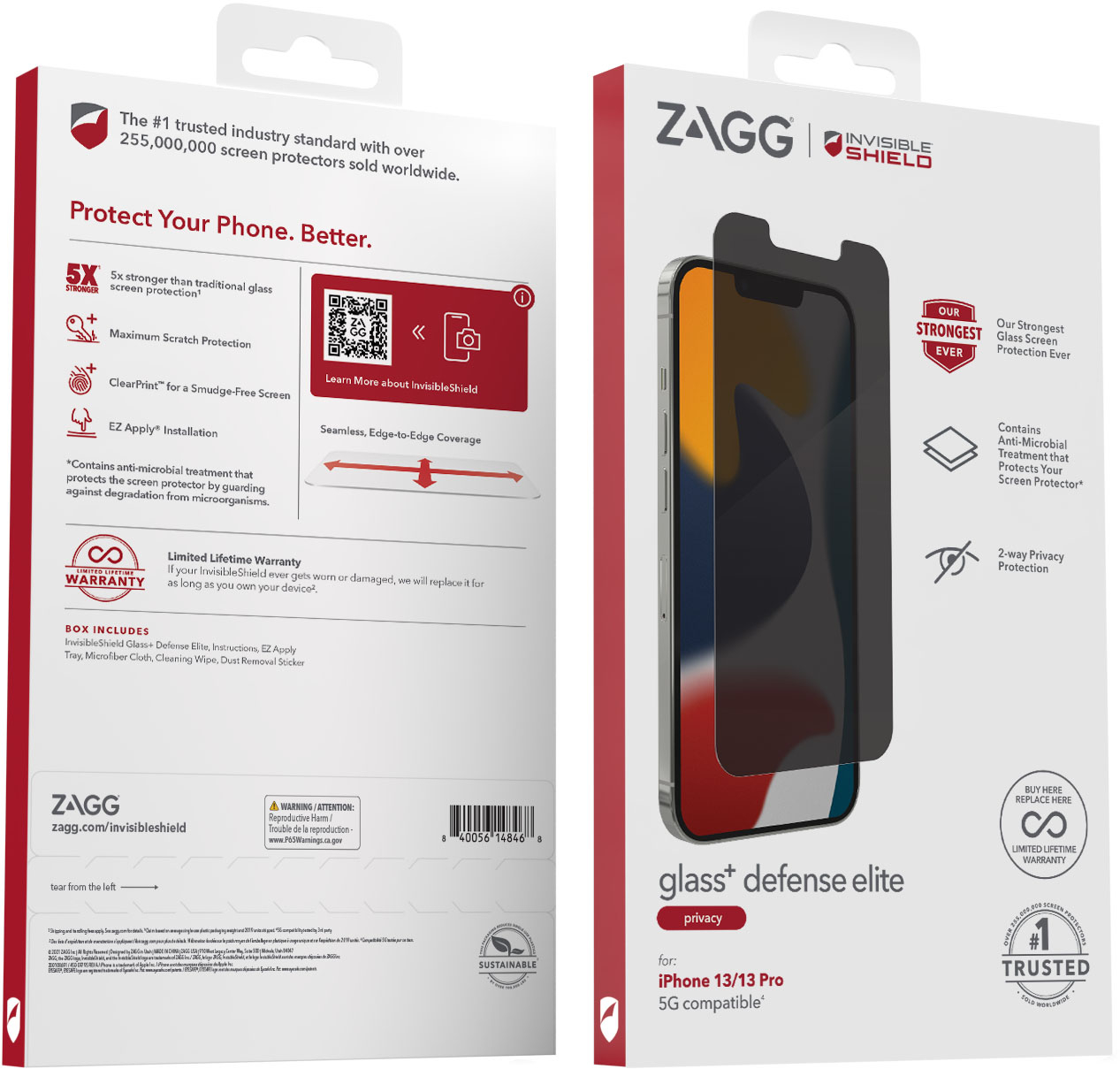 ZAGG InvisibleShield Glass+ Defense Screen Protector for Apple iPhone 13  Pro Max 200108353 - Best Buy