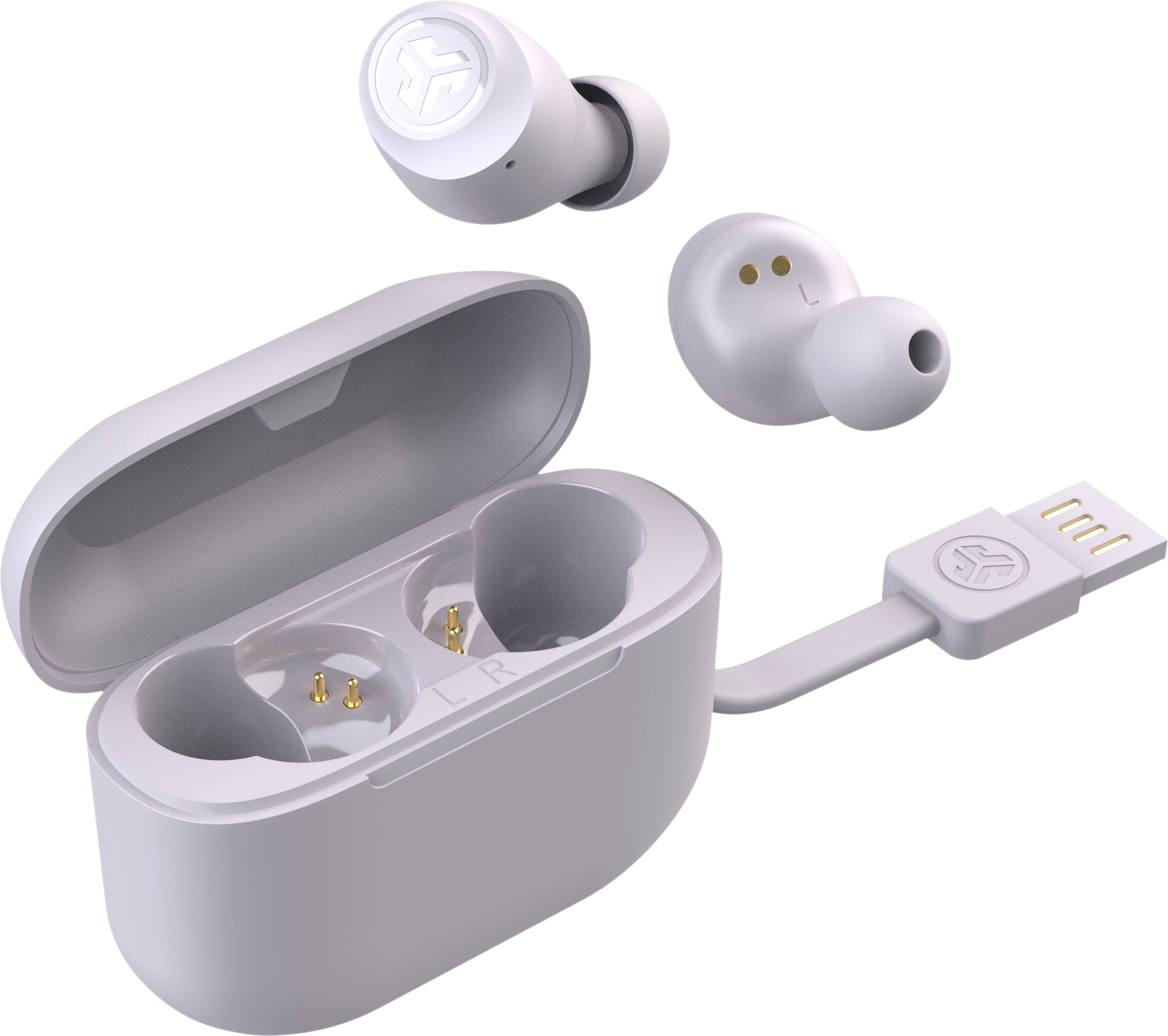 Left View: JLab - GO Air POP True Wireless In-Ear Headphones - Lilac