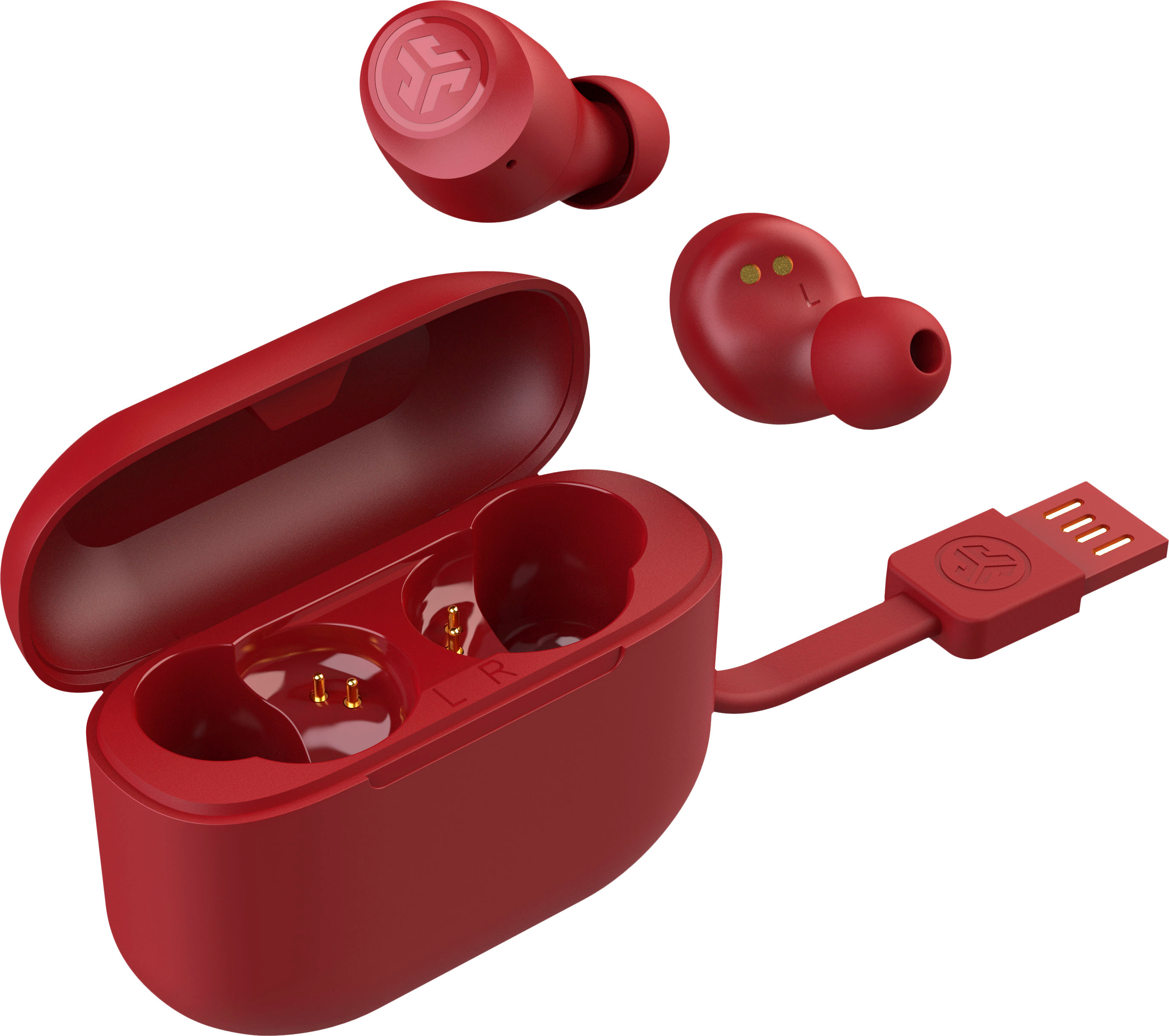 Left View: JLab - GO Air POP True Wireless In-Ear Headphones - Rose