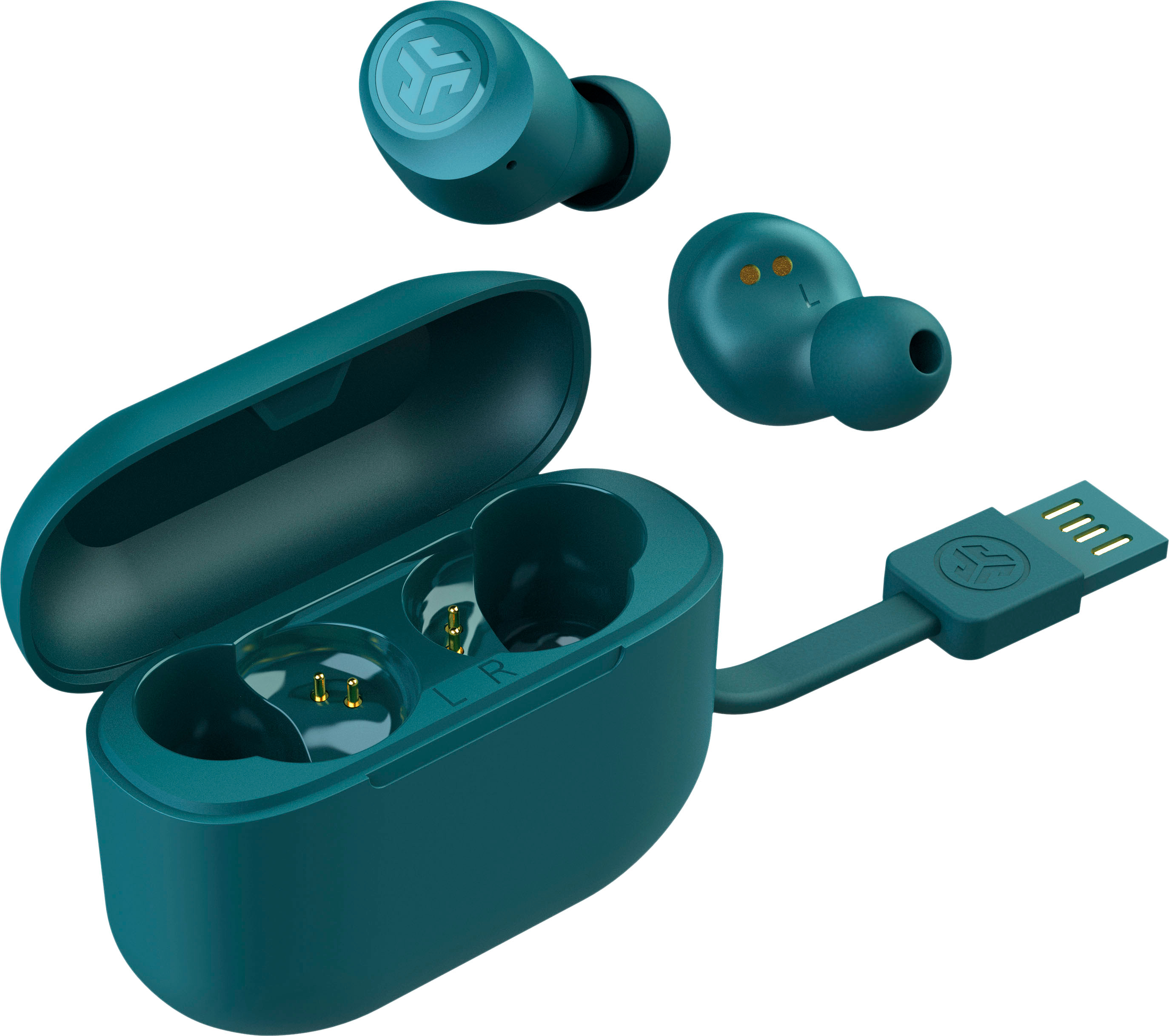 Left View: Skullcandy - Jib Wired In-Ear Headphones - Blue/Black/Blue