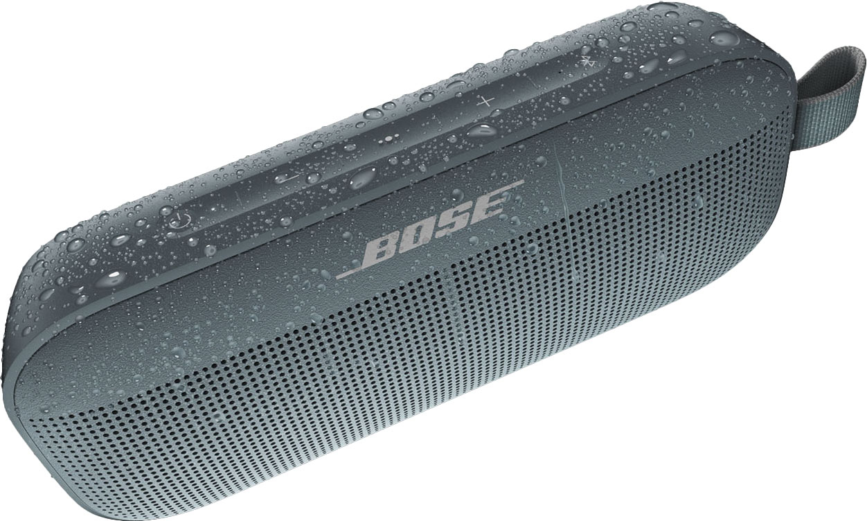 Angle View: Bose - SoundLink Flex Portable Bluetooth Speaker with Waterproof/Dustproof Design - Stone Blue