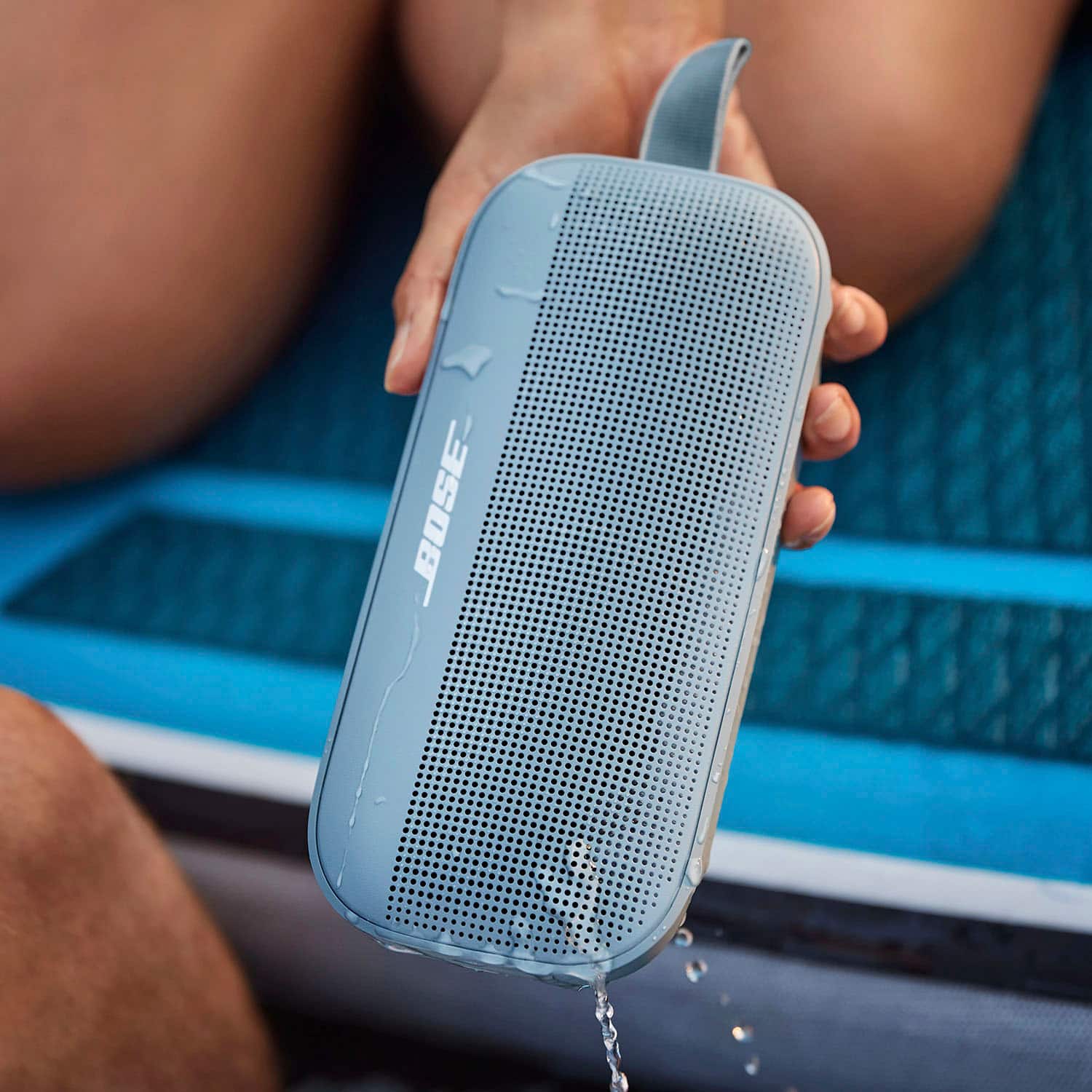 Alt View 11. Bose - SoundLink Flex Portable Bluetooth Speaker with Waterproof/Dustproof Design - Stone Blue.
