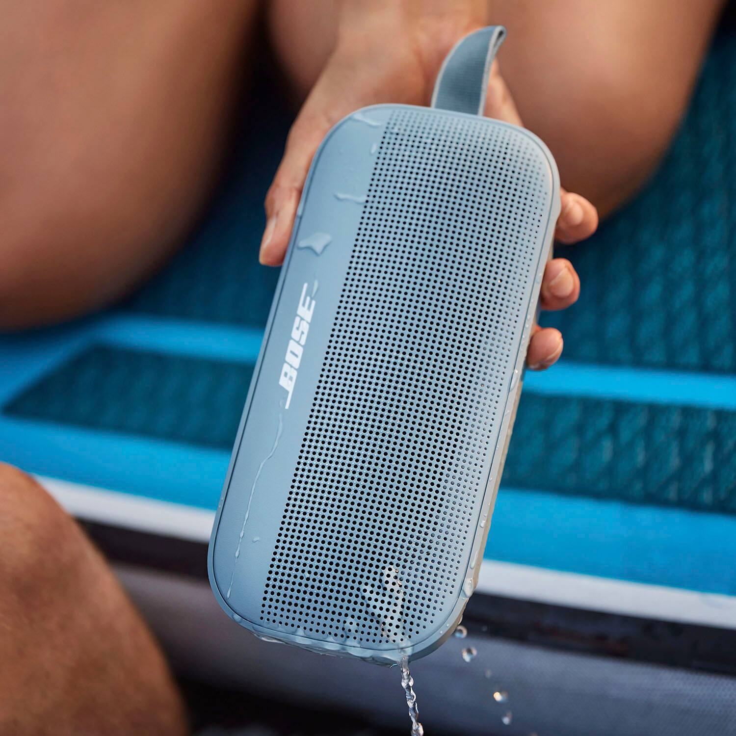 Alt View 11. Bose - SoundLink Flex Portable Bluetooth Speaker with Waterproof/Dustproof Design - Stone Blue.