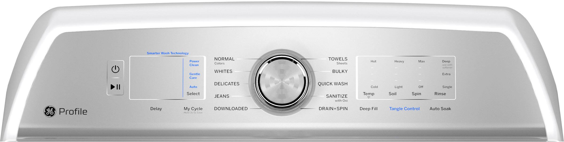 Alt View 11. GE Profile - 5.0 Cu Ft High Efficiency Smart Top Load Washer with Smarter Wash Technology, Easier Reach & Microban Technology - White.