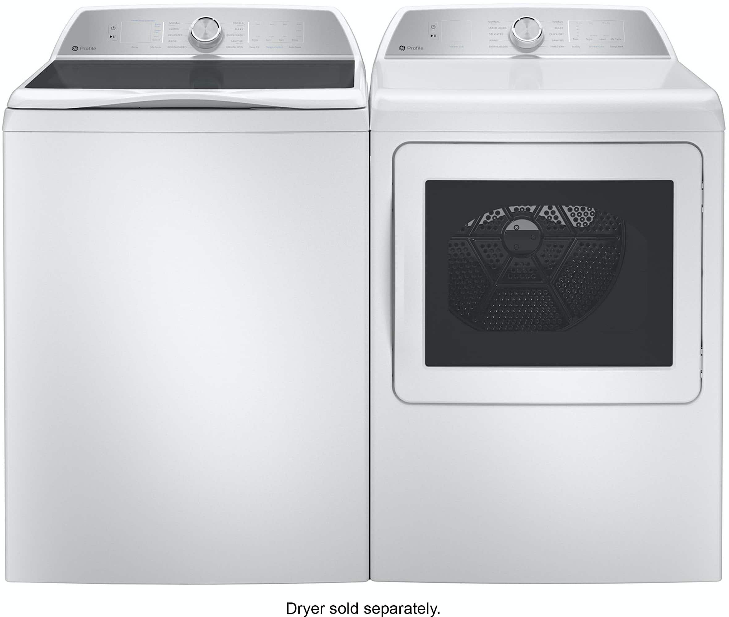 Alt View 12. GE Profile - 5.0 Cu Ft High Efficiency Smart Top Load Washer with Smarter Wash Technology, Easier Reach & Microban Technology - White.
