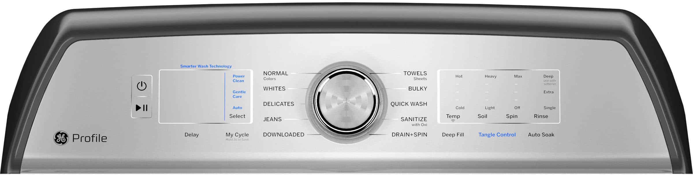 Alt View 11. GE Profile - 5.0 Cu Ft High Efficiency Smart Top Load Washer with Smarter Wash Technology, Easier Reach & Microban Technology - Diamond Gray.