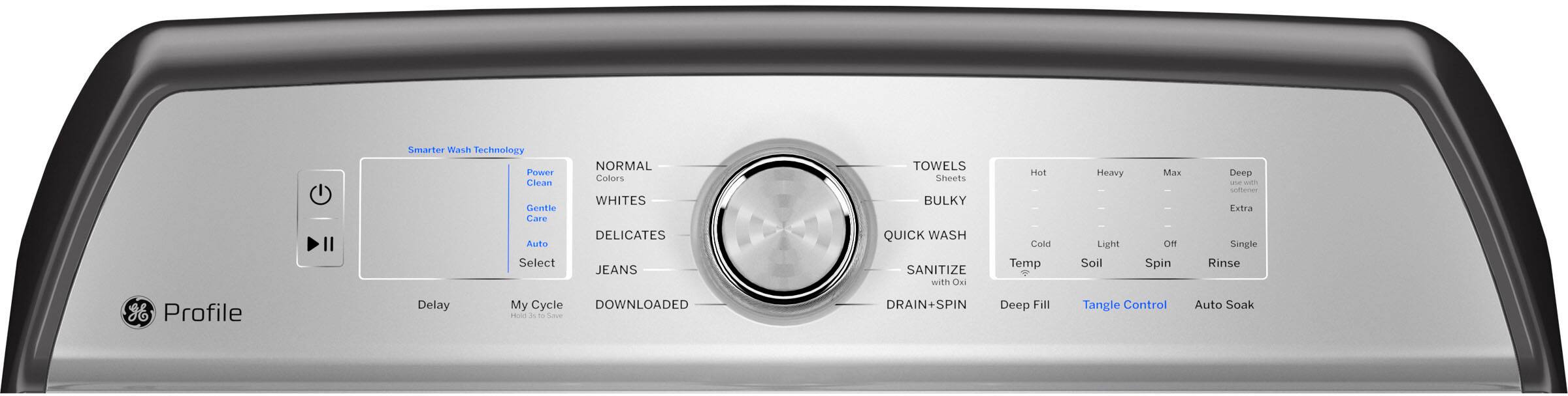 Alt View 11. GE Profile - 5.0 Cu Ft High Efficiency Smart Top Load Washer with Smarter Wash Technology, Easier Reach & Microban Technology - Diamond Gray.