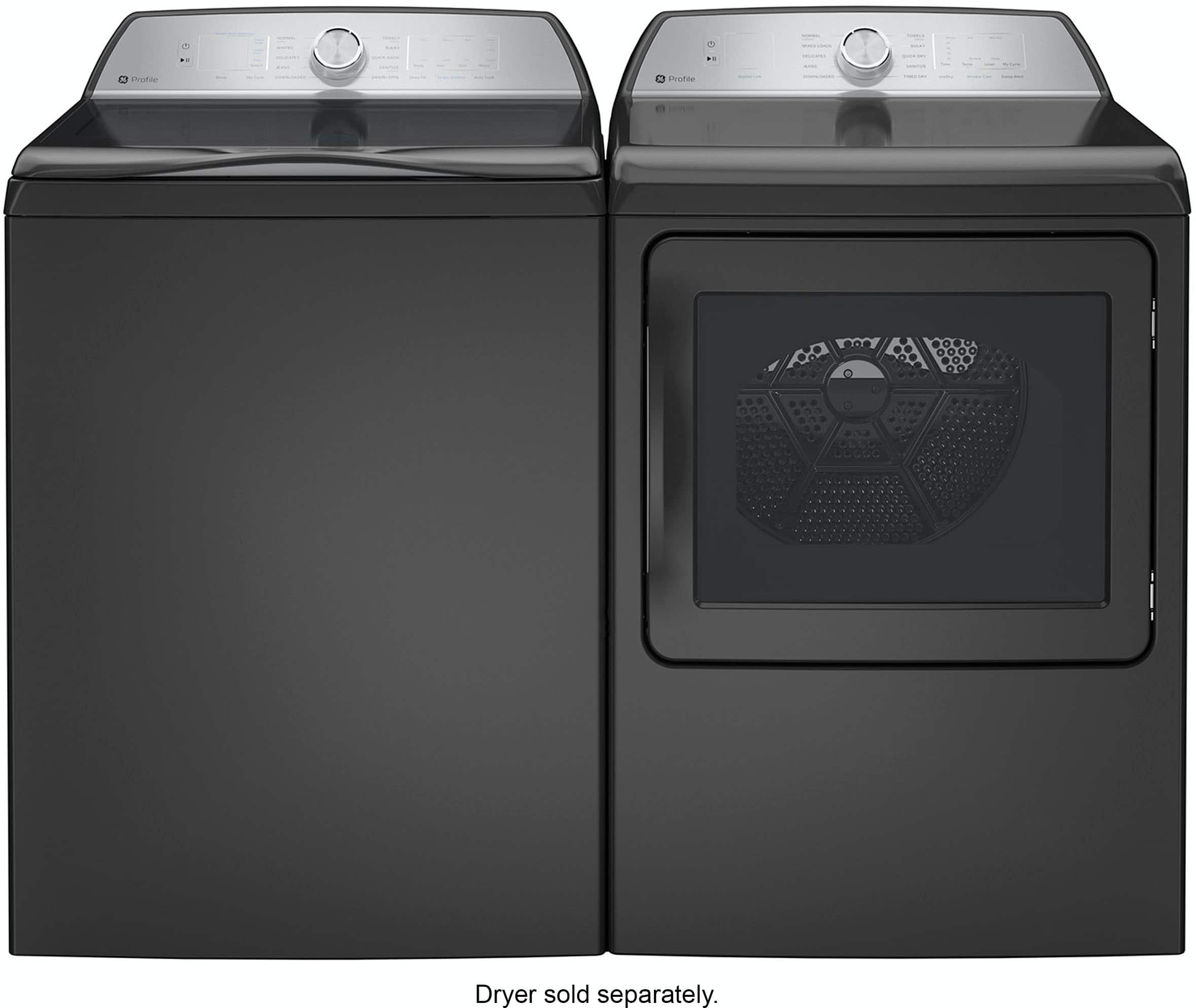 Alt View 12. GE Profile - 5.0 Cu Ft High Efficiency Smart Top Load Washer with Smarter Wash Technology, Easier Reach & Microban Technology - Diamond Gray.