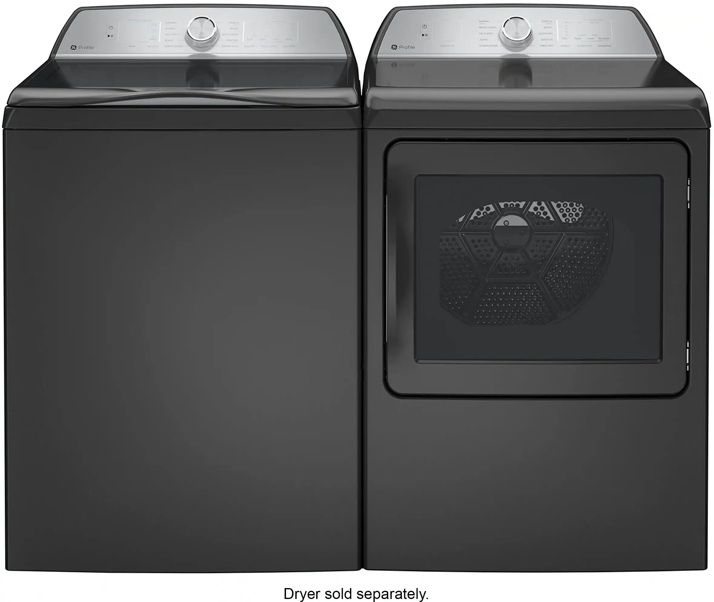 Alt View 12. GE Profile - 5.0 Cu Ft High Efficiency Smart Top Load Washer with Smarter Wash Technology, Easier Reach & Microban Technology - Diamond Gray.