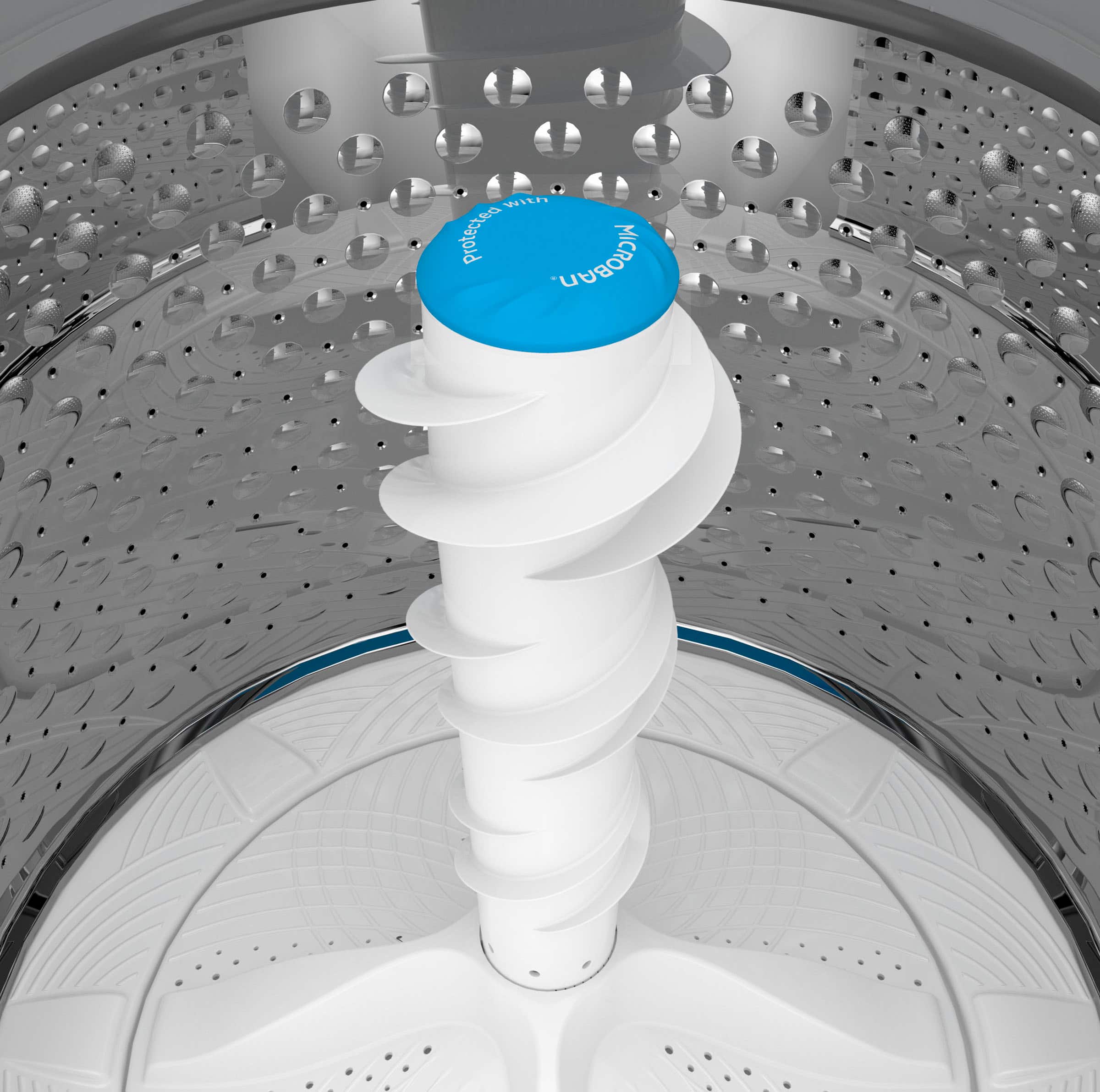Alt View 14. GE Profile - 4.9 Cu Ft High Efficiency Smart Top Load Washer with Smarter Wash Technology, Easier Reach & Microban Technology - White.