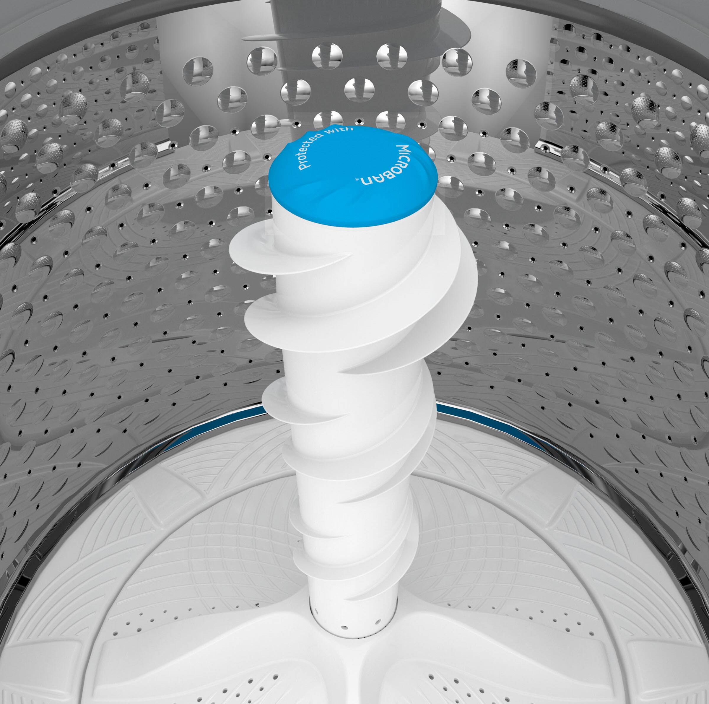 Alt View 14. GE Profile - 4.9 Cu Ft High Efficiency Smart Top Load Washer with Smarter Wash Technology, Easier Reach & Microban Technology - White.