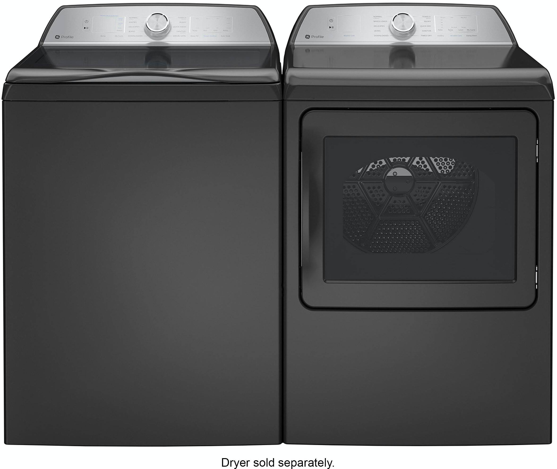 Alt View 12. GE Profile - 4.9 Cu Ft High Efficiency Smart Top Load Washer with Smarter Wash Technology, Easier Reach & Microban Technology - Diamond Gray.