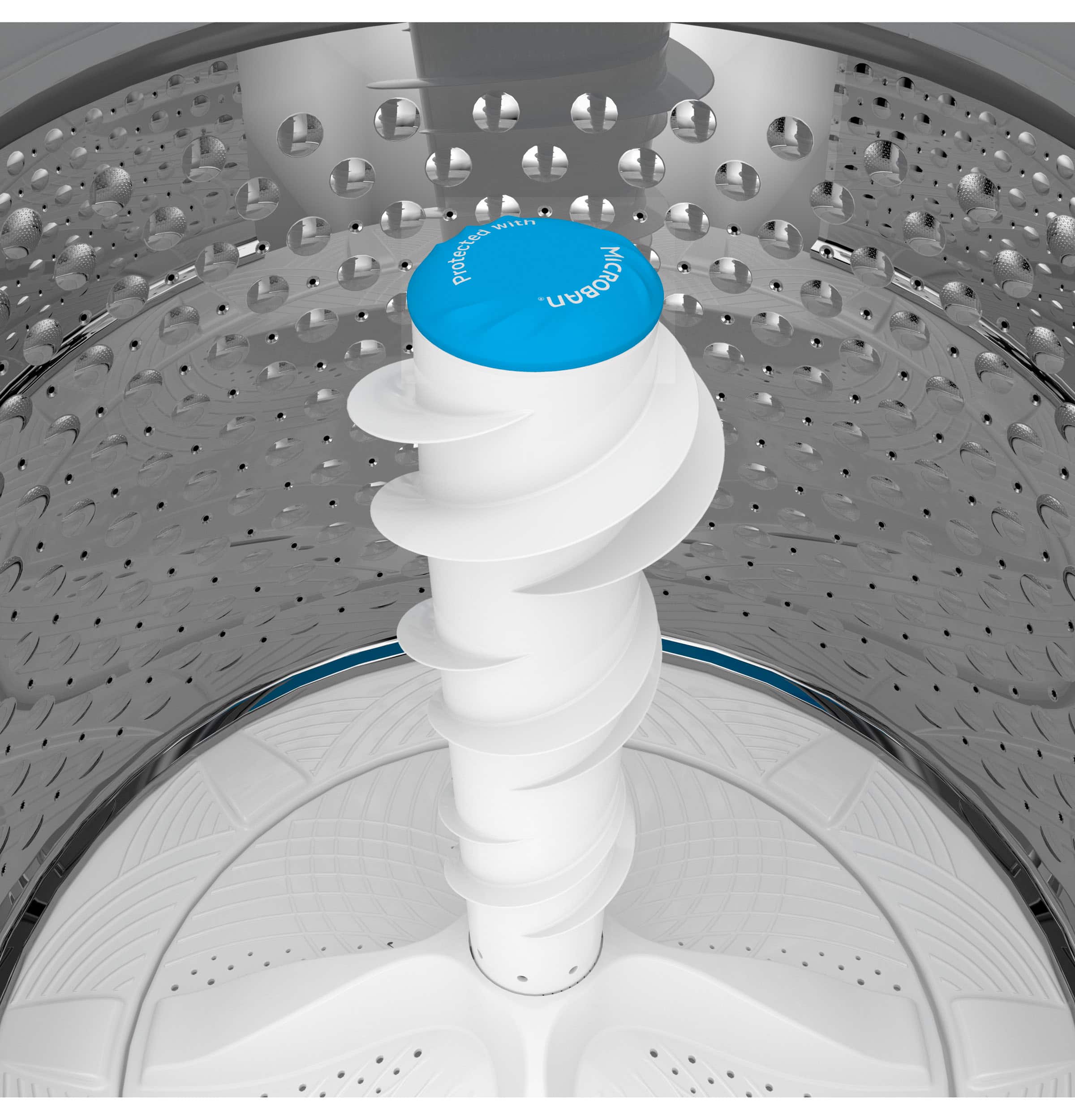 Alt View 14. GE Profile - 4.9 Cu Ft High Efficiency Smart Top Load Washer with Smarter Wash Technology, Easier Reach & Microban Technology - Diamond Gray.