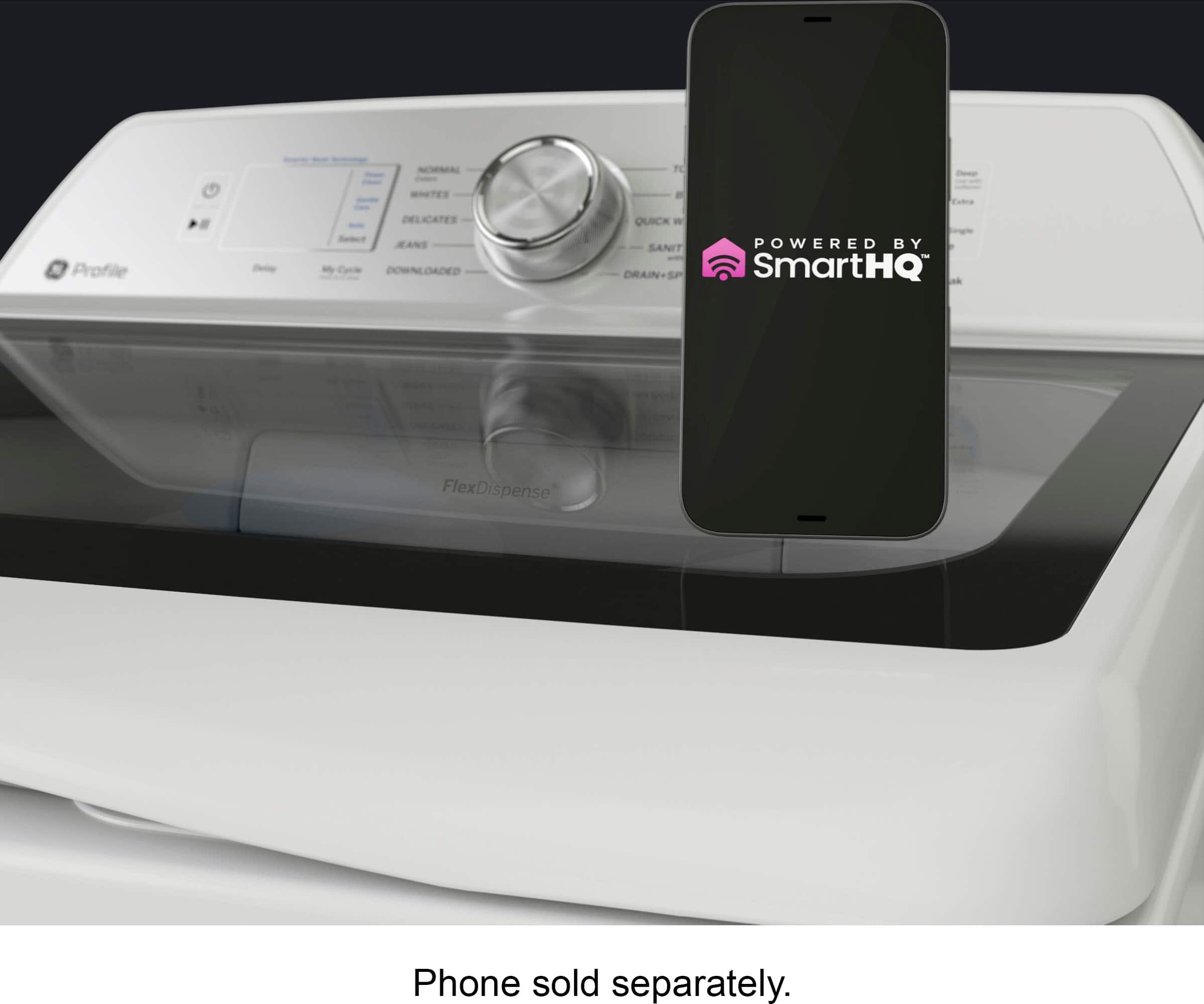 Alt View 28. GE Profile - 4.9 Cu Ft High Efficiency Smart Top Load Washer with Smarter Wash Technology, Easier Reach & Microban Technology - Diamond Gray.