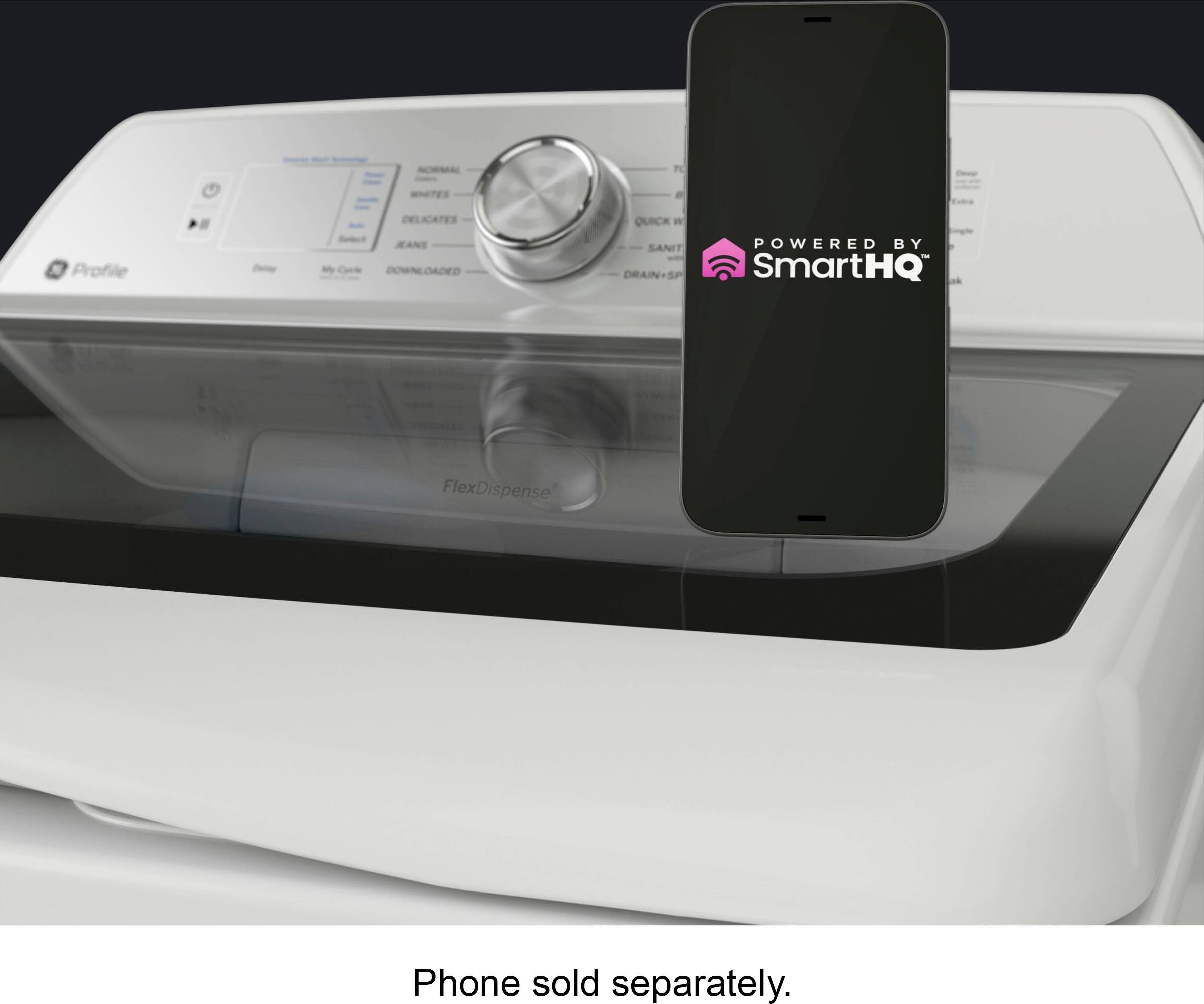 Alt View 28. GE Profile - 4.9 Cu Ft High Efficiency Smart Top Load Washer with Smarter Wash Technology, Easier Reach & Microban Technology - Diamond Gray.