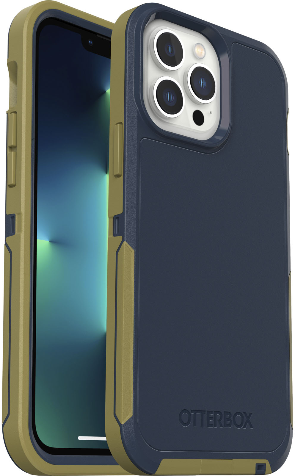 Angle View: OtterBox - Defender Series Pro XT Hard Shell for Apple iPhone 13 Pro Max and iPhone 12 Pro Max - Dark Mineral