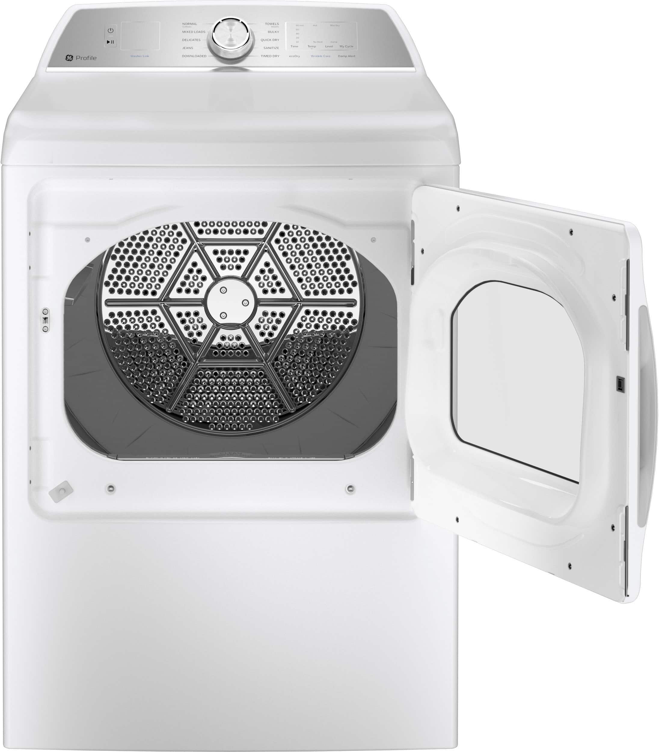 Alt View 11. GE Profile - 7.4 Cu. Ft. Smart Electric Dryer with Sanitize Cycle and Sensor Dry - White.