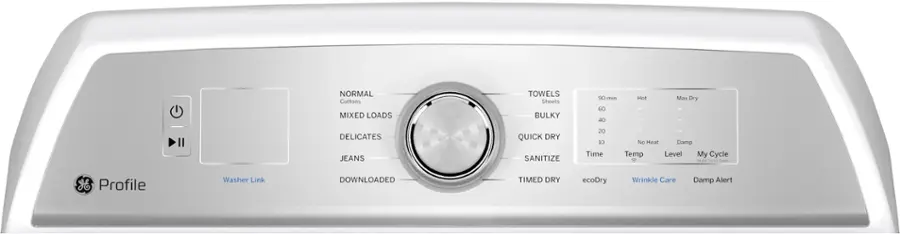 Alt View 12. GE Profile - 7.4 Cu. Ft. Smart Electric Dryer with Sanitize Cycle and Sensor Dry - White.