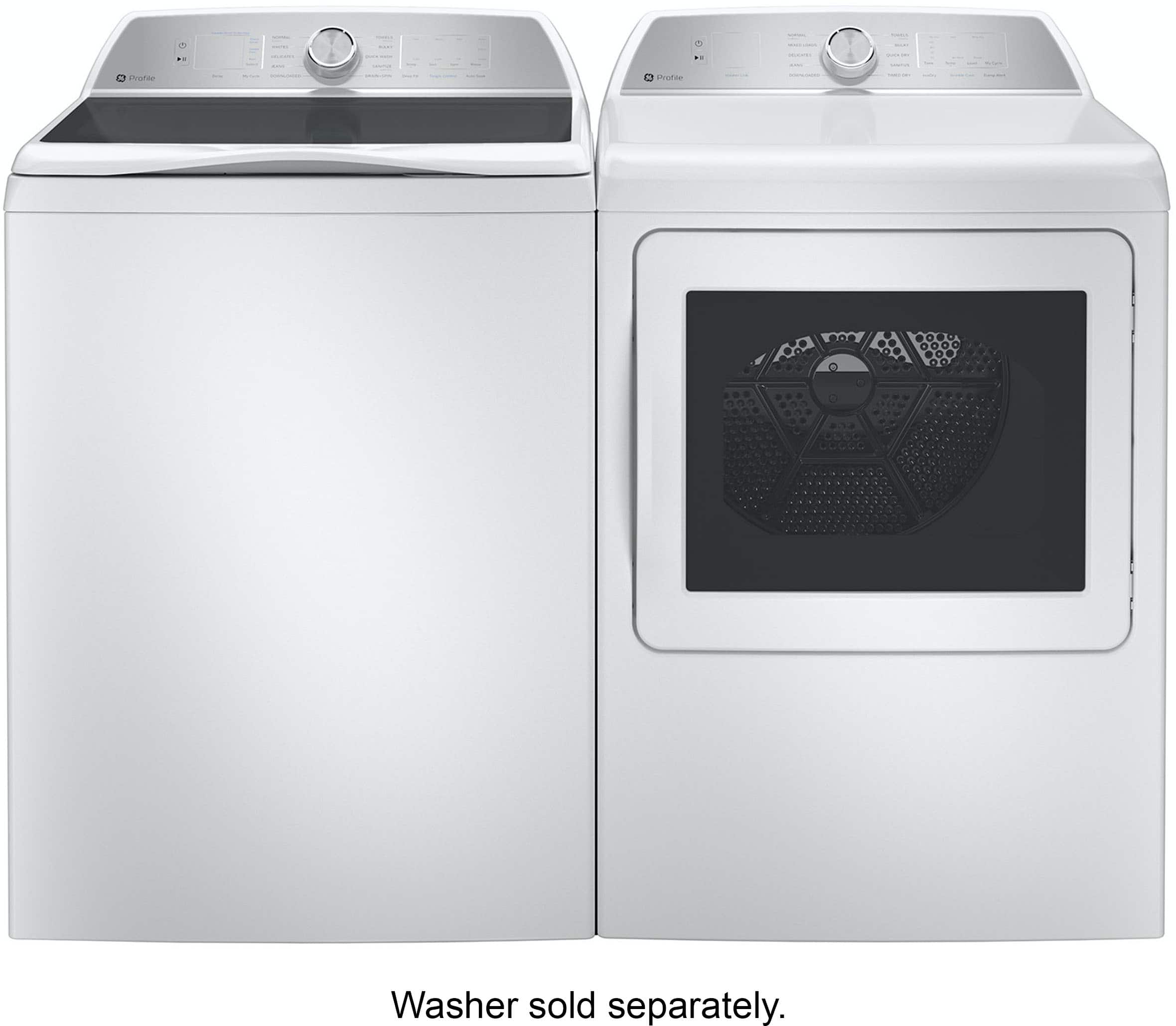 Alt View 13. GE Profile - 7.4 Cu. Ft. Smart Electric Dryer with Sanitize Cycle and Sensor Dry - White.