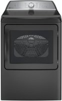 GE Profile - 7.4 Cu. Ft. Smart Electric Dryer with Sanitize Cycle and Sensor Dry - Diamond Gray with Silver Backsplash - Front_Zoom