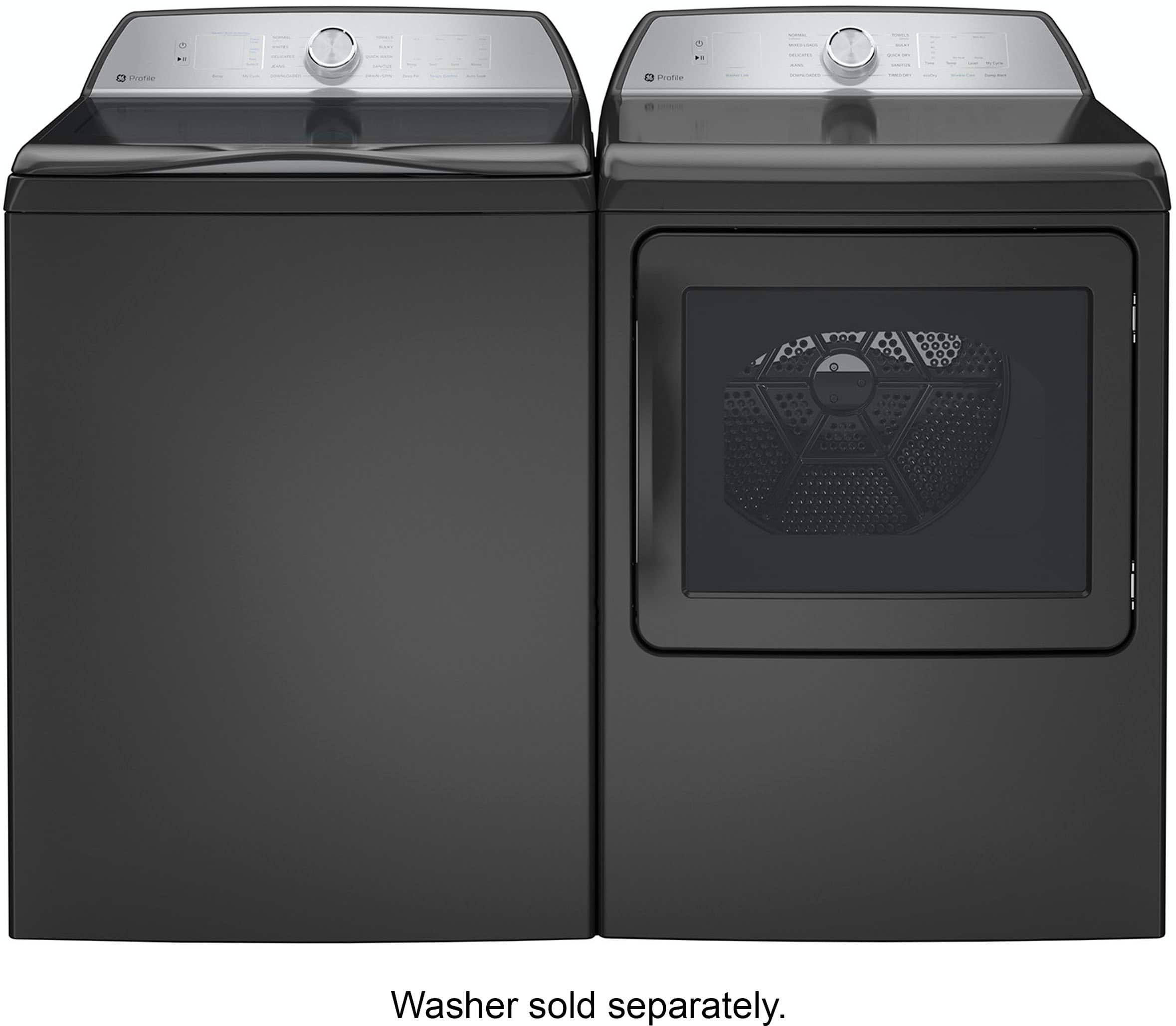 Alt View 13. GE Profile - 7.4 Cu. Ft. Smart Electric Dryer with Sanitize Cycle and Sensor Dry - Diamond Gray.