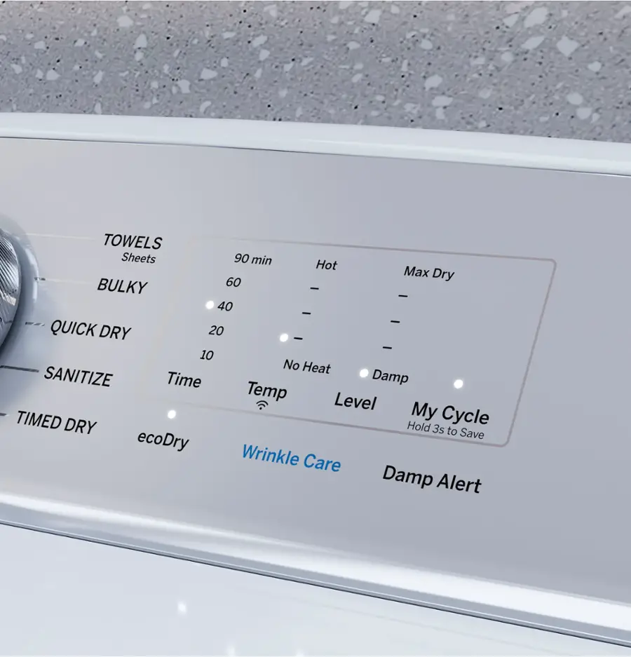 Alt View 23. GE Profile - 7.4 Cu. Ft. Smart Electric Dryer with Sanitize Cycle and Sensor Dry - Diamond Gray.
