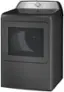 Left. GE Profile - 7.4 Cu. Ft. Smart Electric Dryer with Sanitize Cycle and Sensor Dry - Diamond Gray.