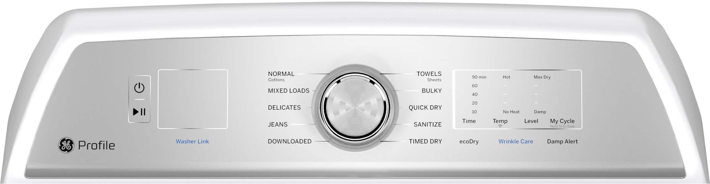 Alt View 12. GE Profile - 7.4 Cu. Ft. Smart Gas Dryer with Sanitize Cycle and Sensor Dry - White.
