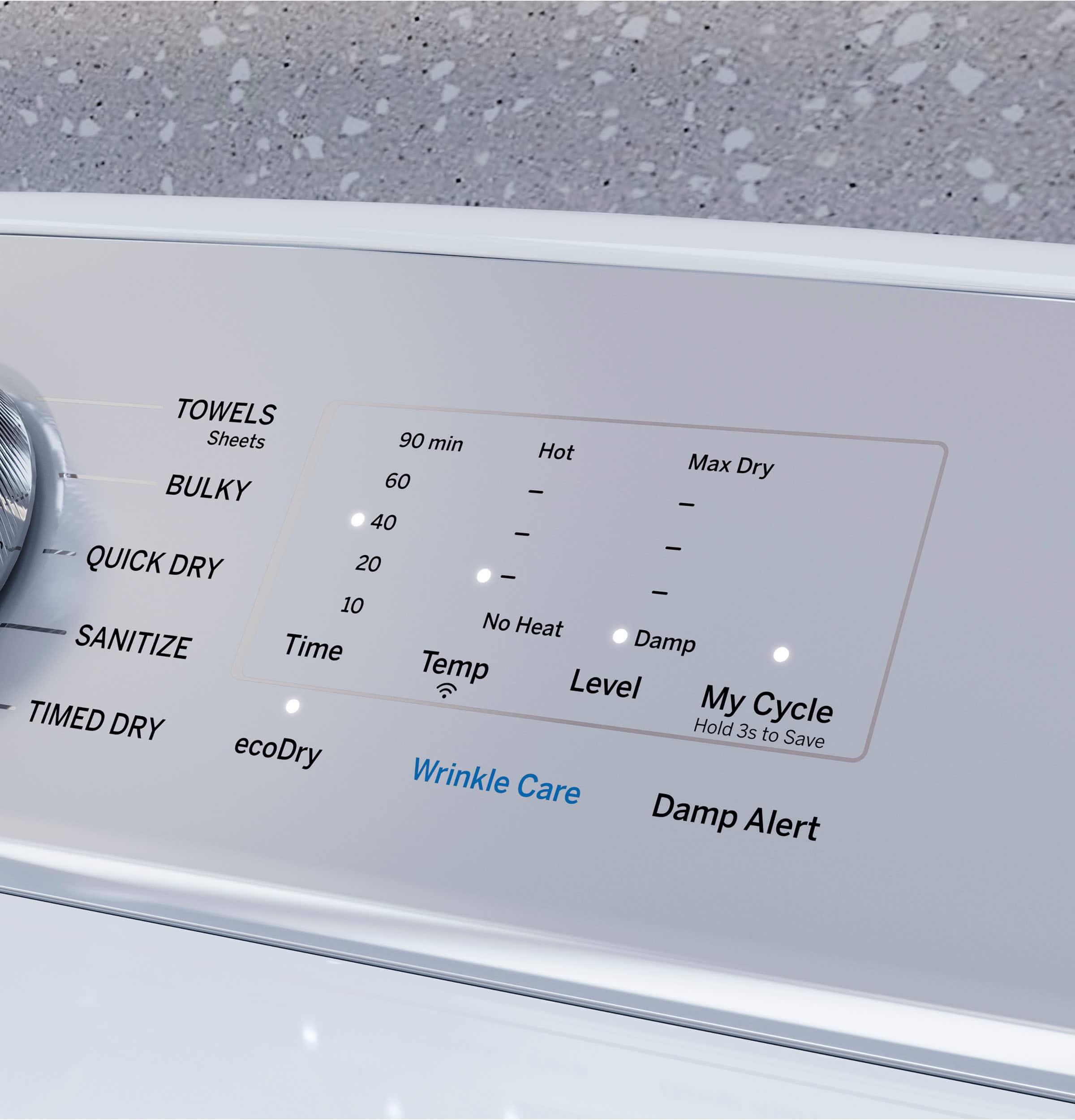 Alt View 23. GE Profile - 7.4 Cu. Ft. Smart Gas Dryer with Sanitize Cycle and Sensor Dry - White.