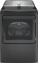 GE Profile - 7.4 Cu. Ft. Smart Gas Dryer with Sanitize Cycle and Sensor Dry - Diamond Gray - Front_Zoom