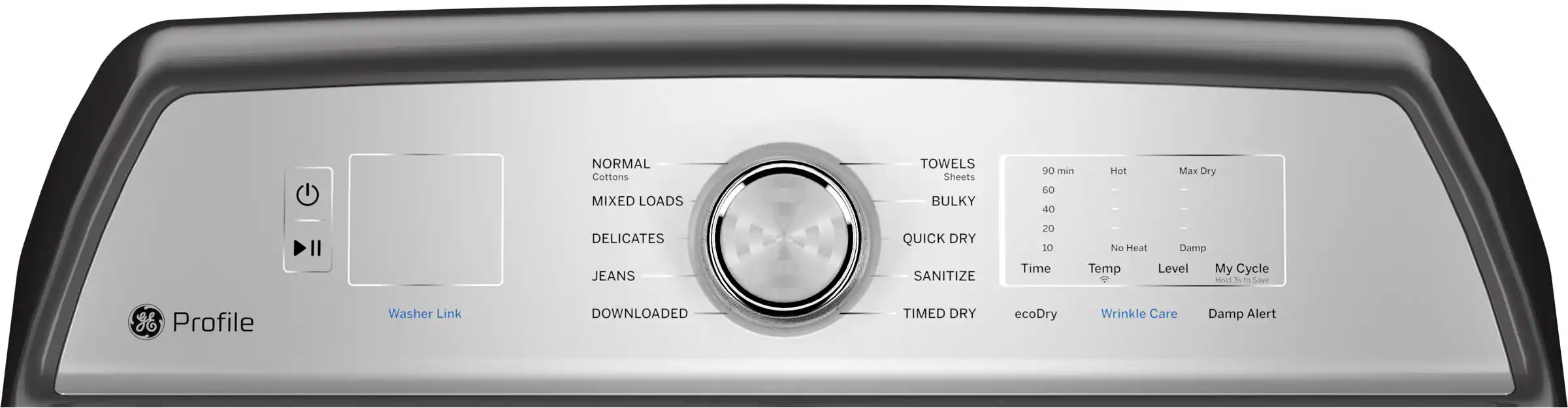 Alt View 12. GE Profile - 7.4 Cu. Ft. Smart Gas Dryer with Sanitize Cycle and Sensor Dry - Diamond Gray.