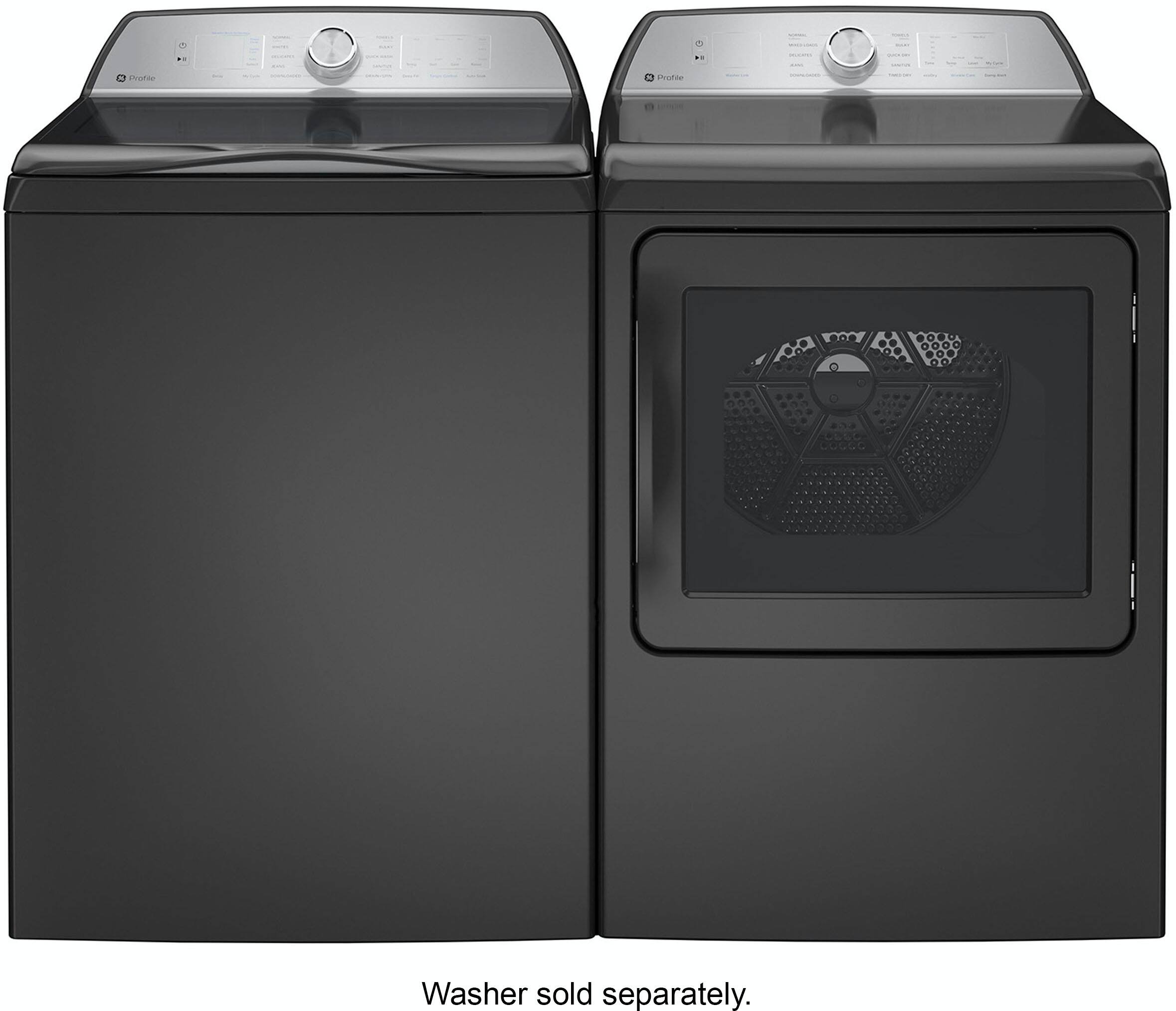 Alt View 13. GE Profile - 7.4 Cu. Ft. Smart Gas Dryer with Sanitize Cycle and Sensor Dry - Diamond Gray.
