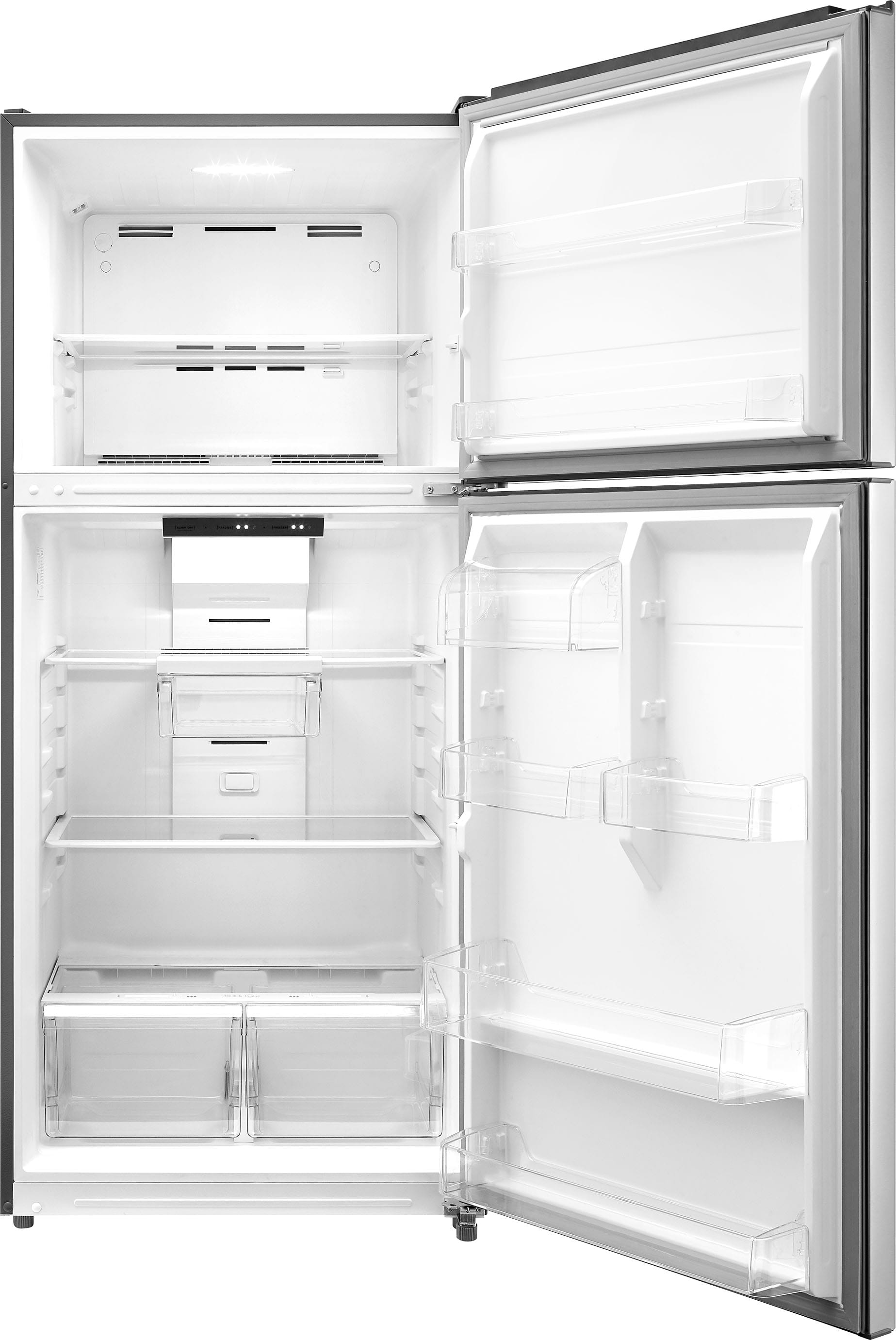 Alt View 11. Insignia™ - 18 Cu. Ft. Top-Freezer Refrigerator with ENERGY STAR Certification - Stainless Steel.