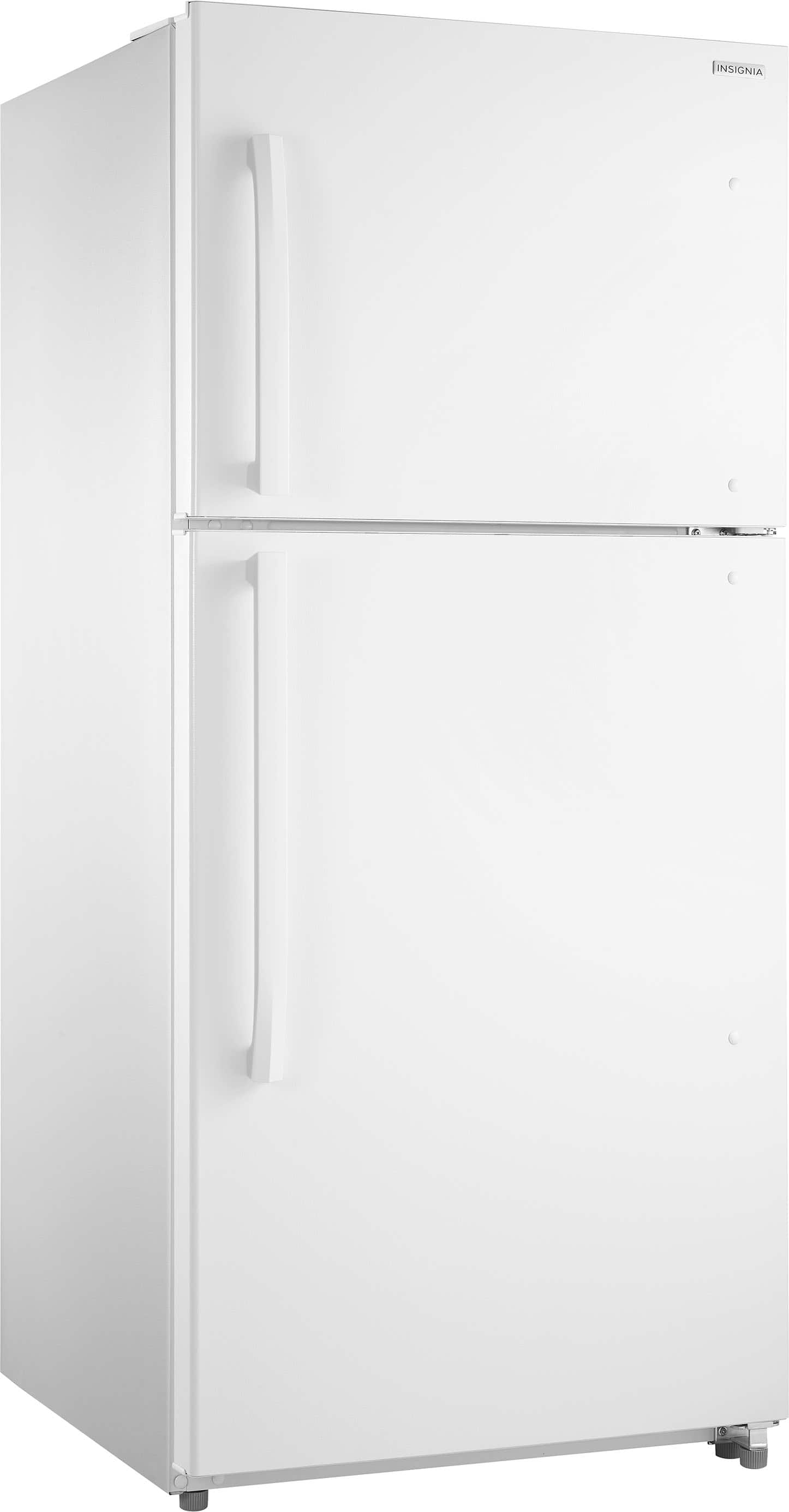 Angle. Insignia™ - 18 Cu. Ft. Top-Freezer Refrigerator with Handles - White.
