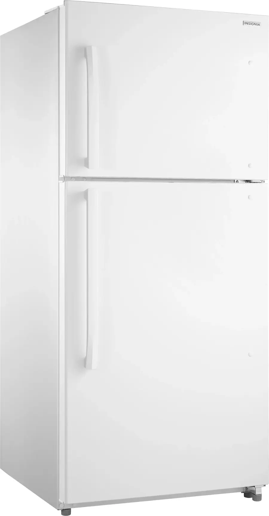 Angle. Insignia™ - 18 Cu. Ft. Top-Freezer Refrigerator with Handles - White.