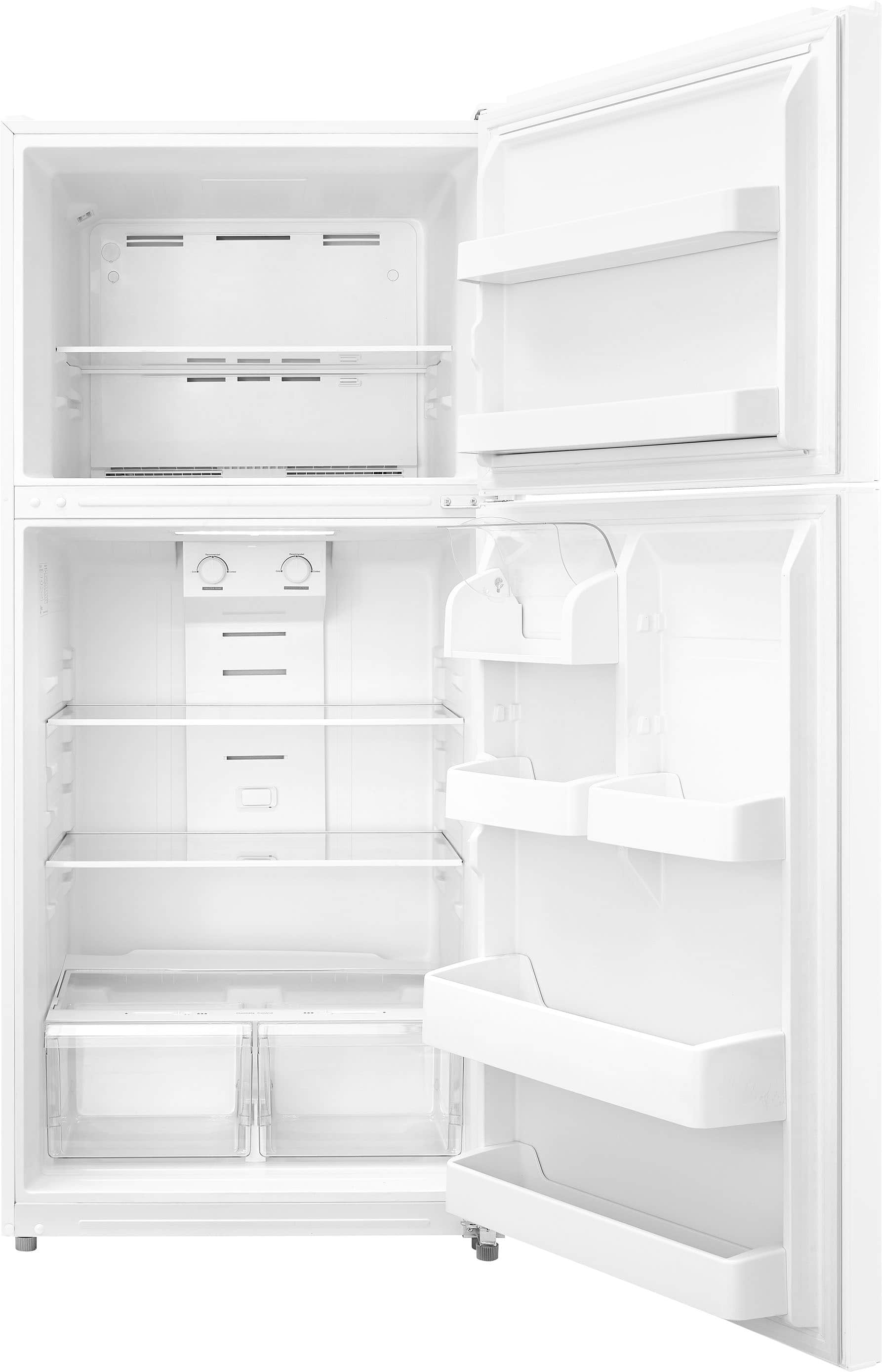 Alt View 11. Insignia™ - 18 Cu. Ft. Top-Freezer Refrigerator with Handles - White.