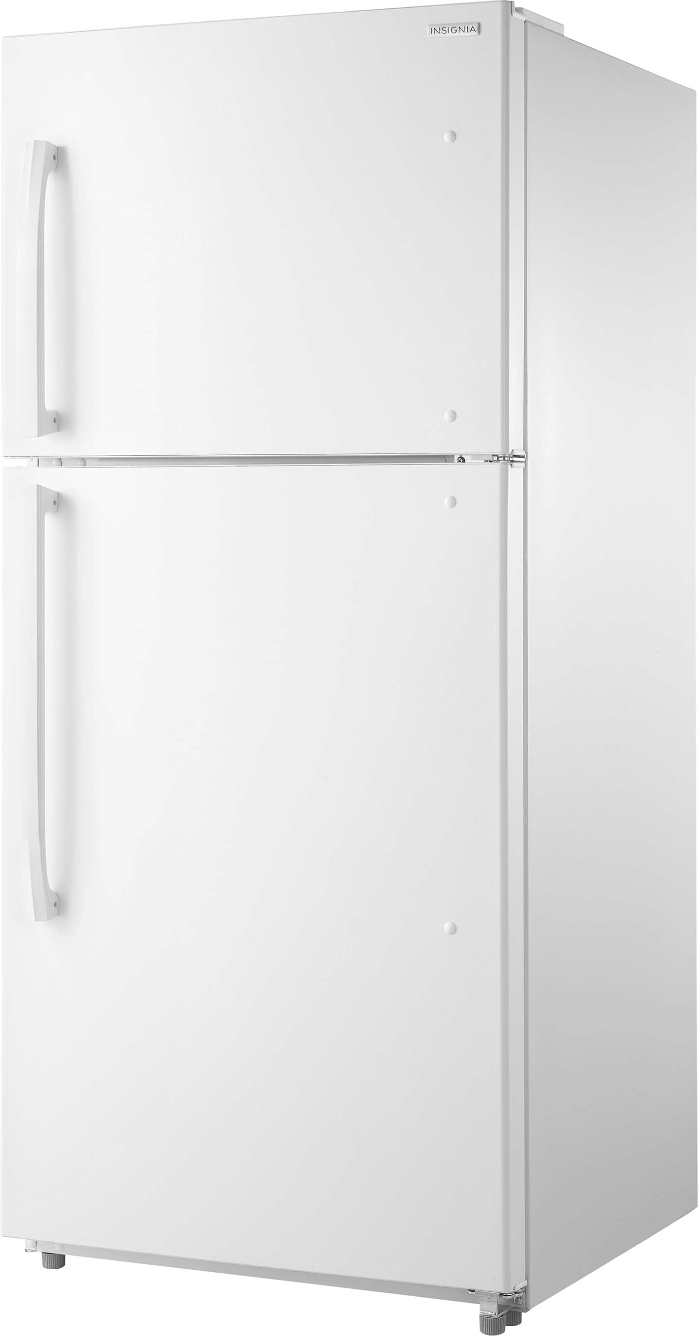 Left. Insignia™ - 18 Cu. Ft. Top-Freezer Refrigerator with Handles - White.