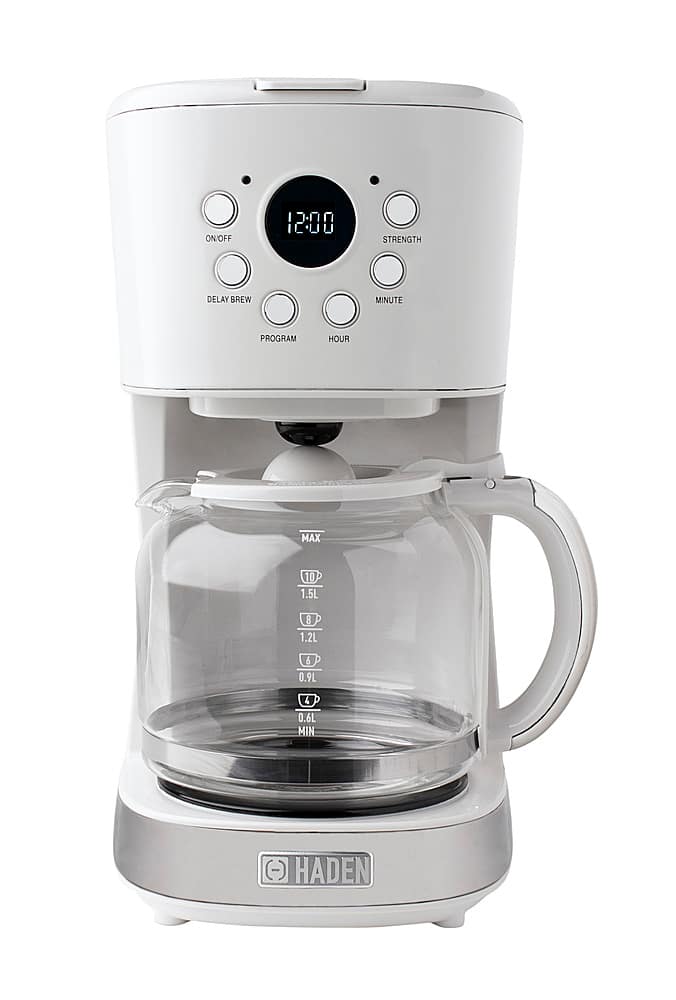 Angle. Haden - 12-Cup Programmable Coffee Maker with Strength Control and Timer - Ivory.
