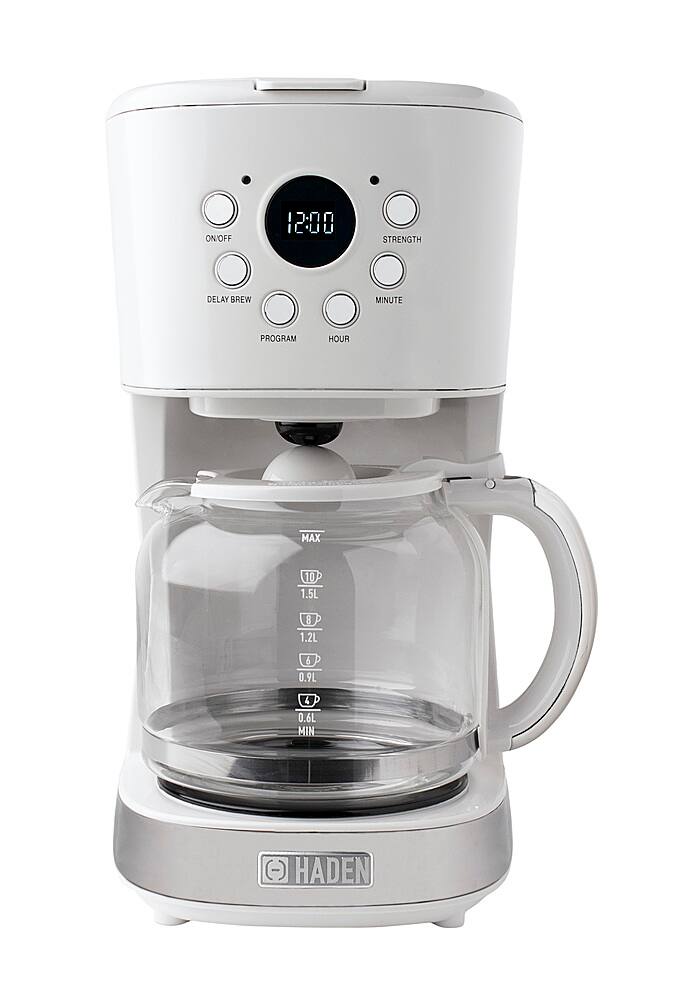 Angle. Haden - 12-Cup Programmable Coffee Maker with Strength Control and Timer - Ivory.