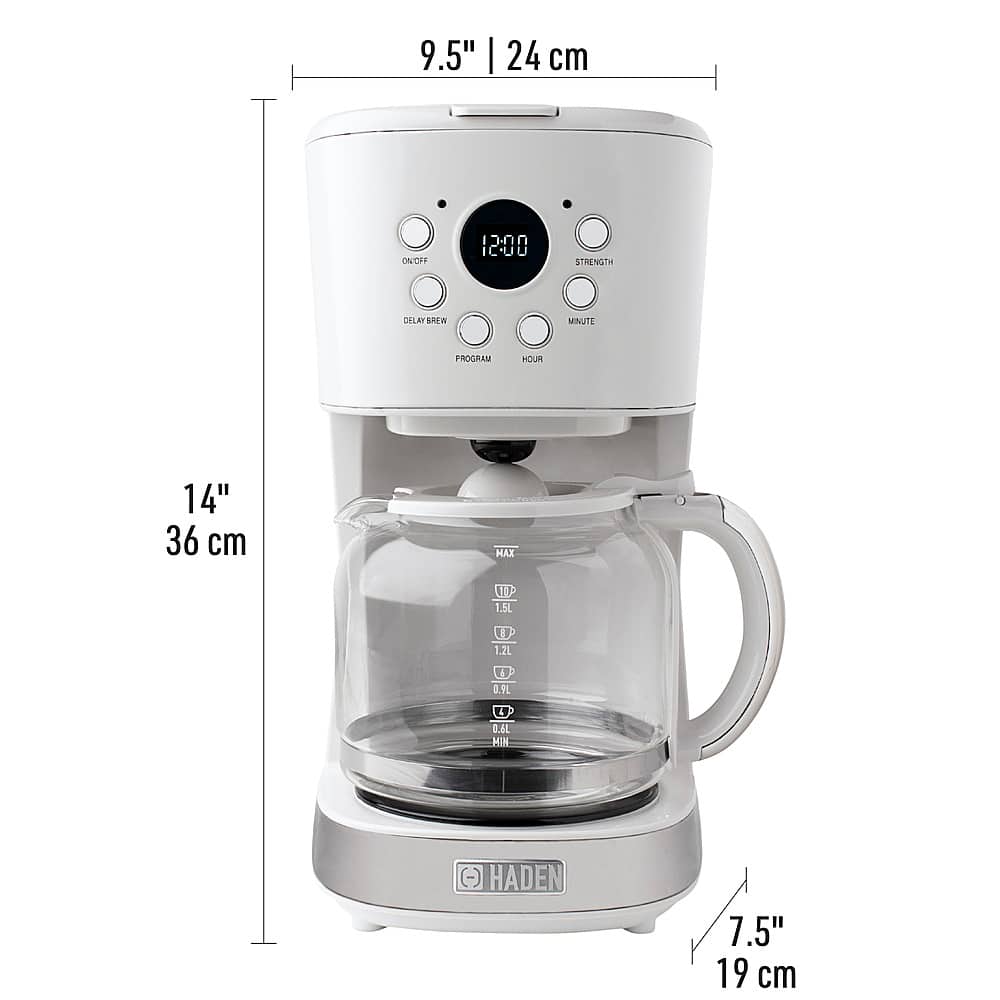 Alt View 13. Haden - 12-Cup Programmable Coffee Maker with Strength Control and Timer - Ivory.
