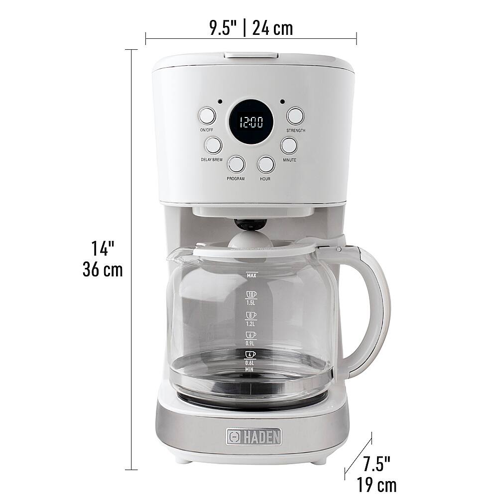 Alt View 13. Haden - 12-Cup Programmable Coffee Maker with Strength Control and Timer - Ivory.