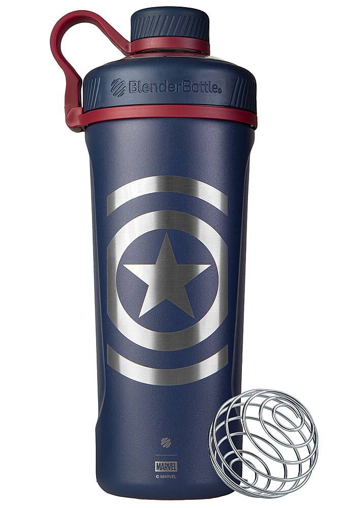Angle View: BlenderBottle - Marvel Series Radian 26 oz. Double Vacuum Insulated Stainless Steel Water Bottle/Shaker Cup - Matte Blue