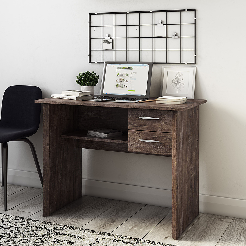 rustic two drawer desk