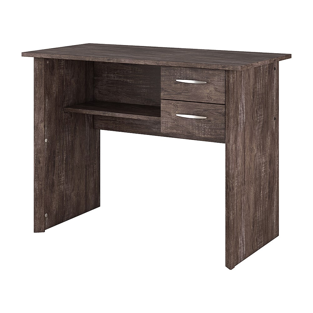 Left View: CorLiving - Kingston Rustic Two Drawer Desk - Brown