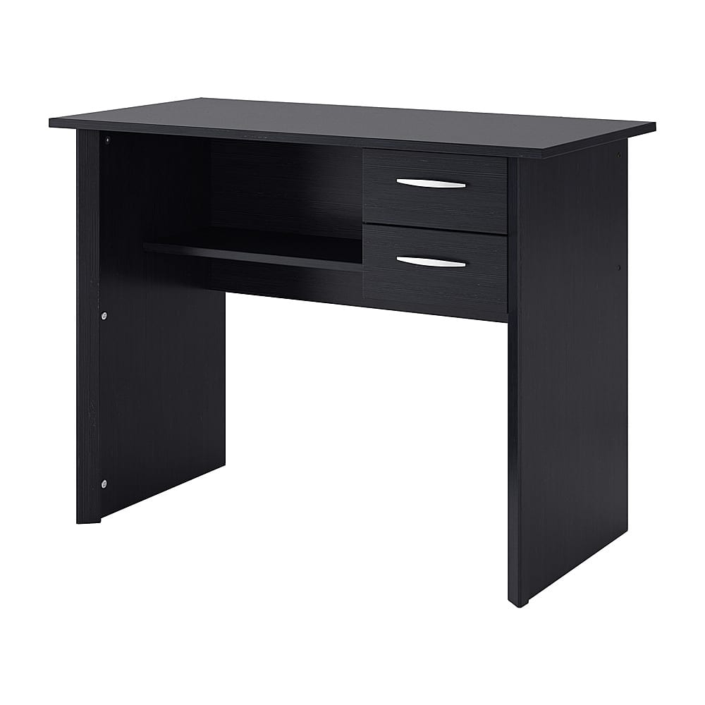 Left View: CorLiving - Kingston Two Drawer Desk - Black Brown